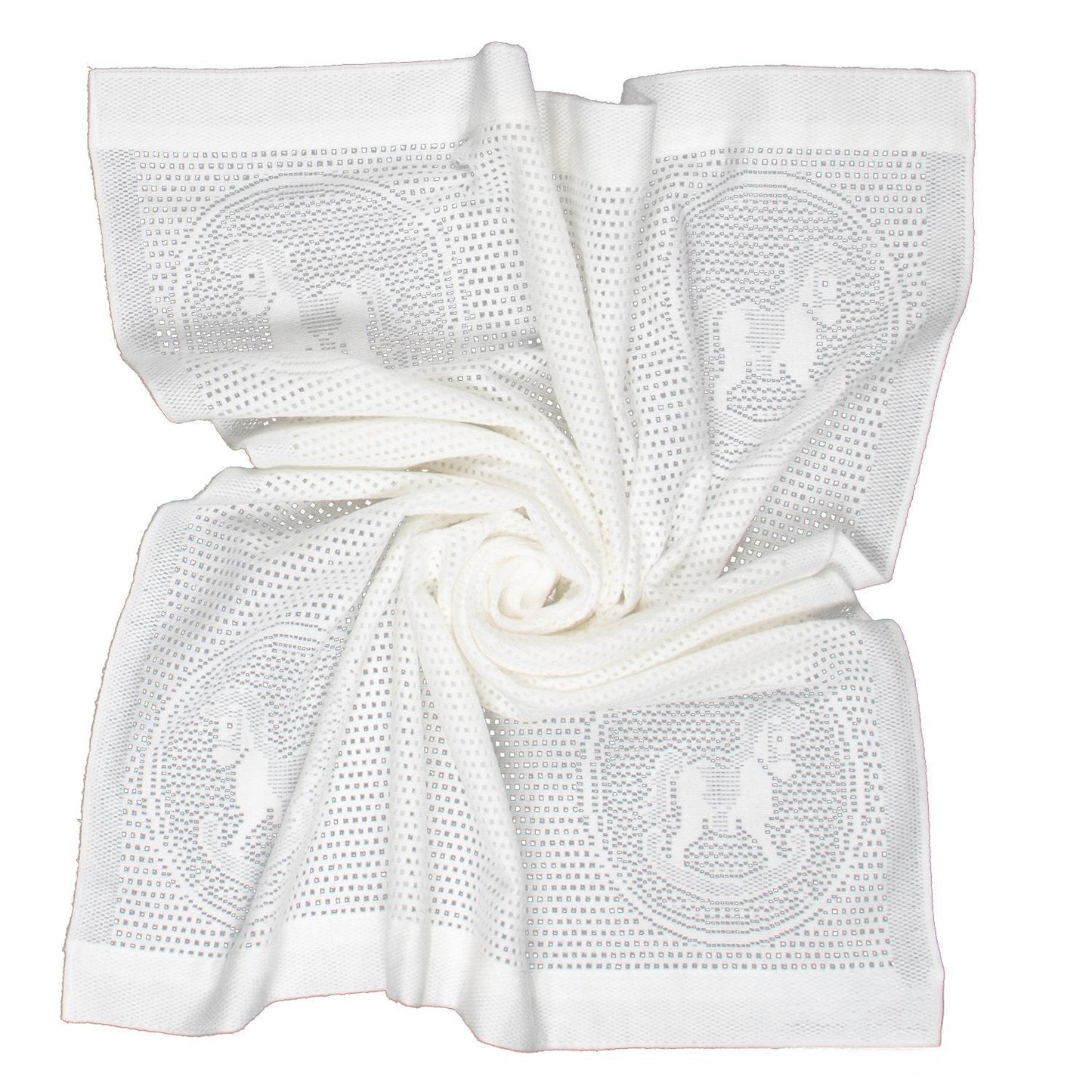Southampton Home Lace Weave Rocking Horse Baby Blanket ~ White ~-Gifts-[bar code]-Prince of Scots