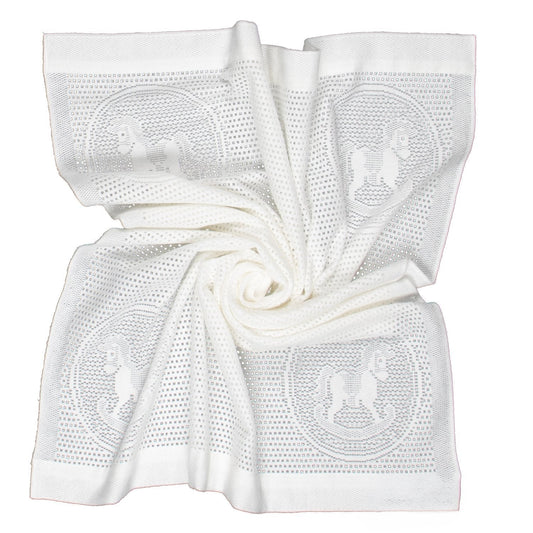 Southampton Home Lace Weave Rocking Horse Baby Blanket ~ White ~-Gifts-[bar code]-Prince of Scots