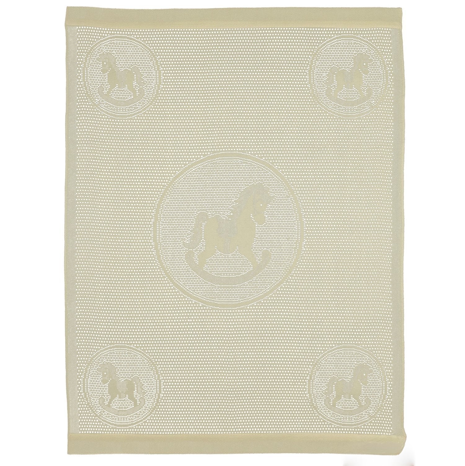 Southampton Home Lace Weave Rocking Horse Baby Blanket ~ Yellow ~-Gifts-[bar code]-Prince of Scots