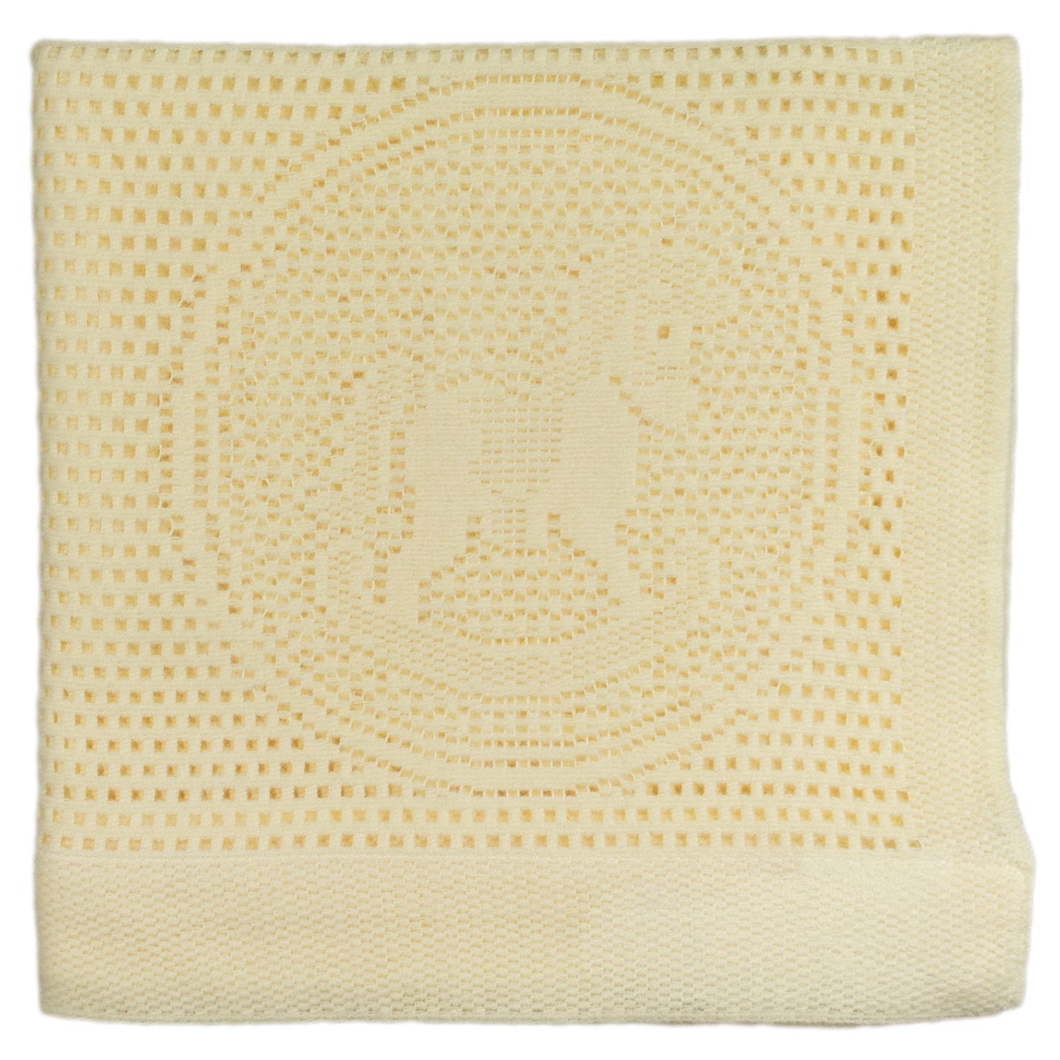 Southampton Home Lace Weave Rocking Horse Baby Blanket ~ Yellow ~-Gifts-[bar code]-Prince of Scots
