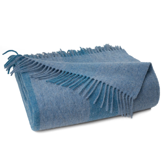 Southampton Home Merino Wool Cabana Stripe (Blue)-Throws and Blankets-[bar code]-Prince of Scots