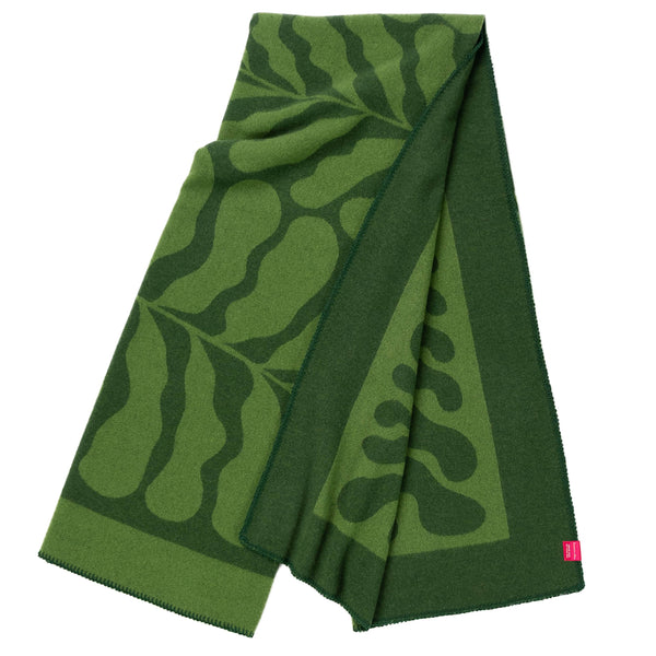 Southampton Home Merino Wool Fleece Throw ~ Leaf ~-Throws and Blankets-[bar code]-SHGreenLeaf-Prince of Scots