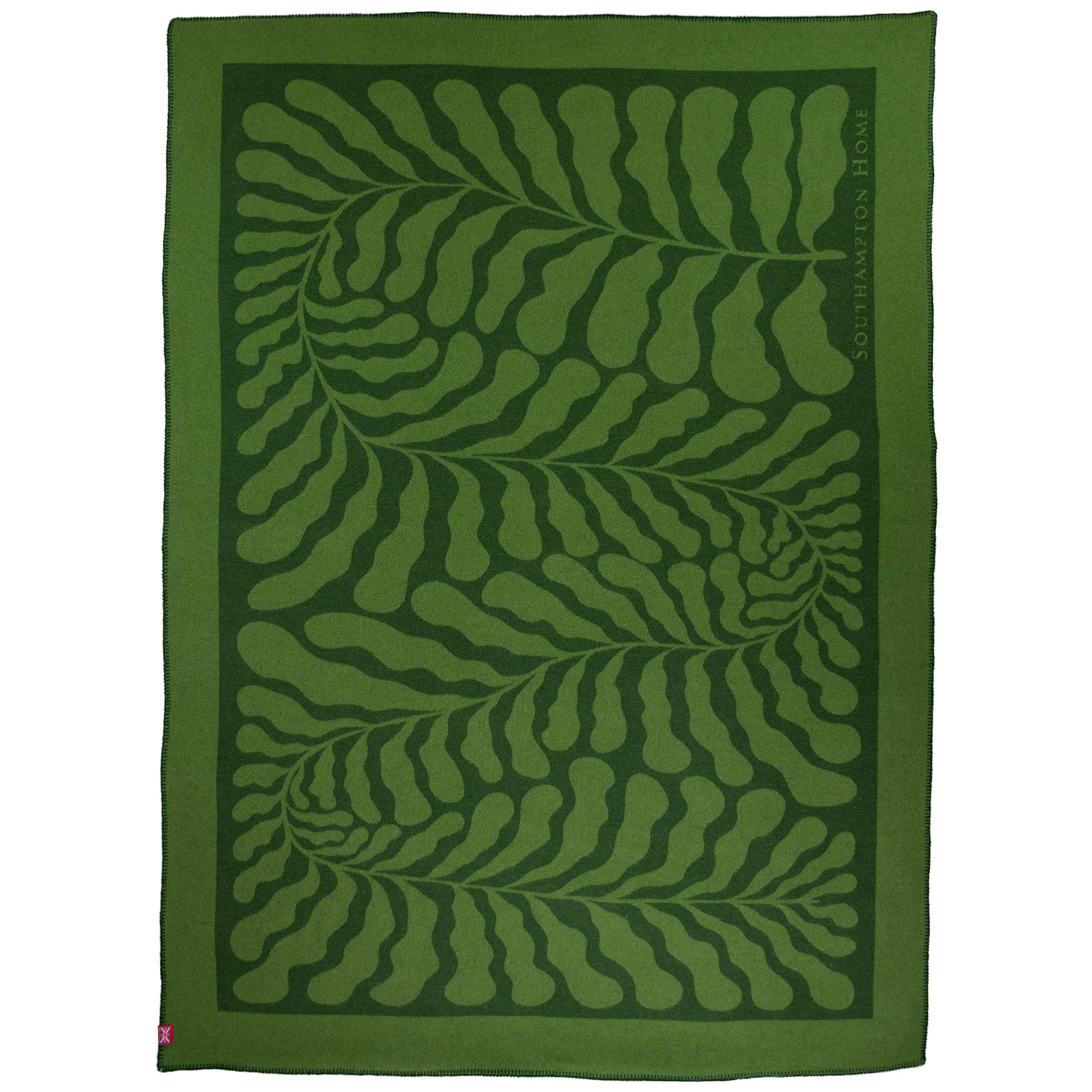 Southampton Home Merino Wool Fleece Throw ~ Leaf ~-Throws and Blankets-[bar code]-SHGreenLeaf-Prince of Scots