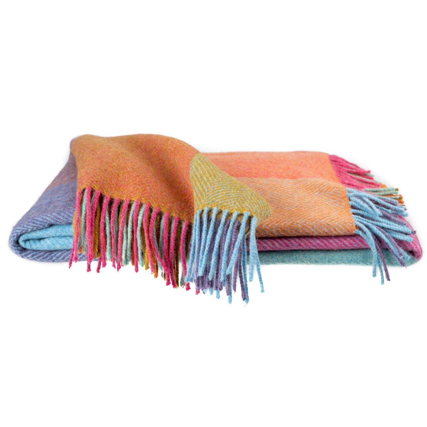 Southampton Home Merino Wool Geometric Block Throw (Kaleidoscope)-Throws and Blankets-810032753108-KaleidoscopeBlock-Prince of Scots