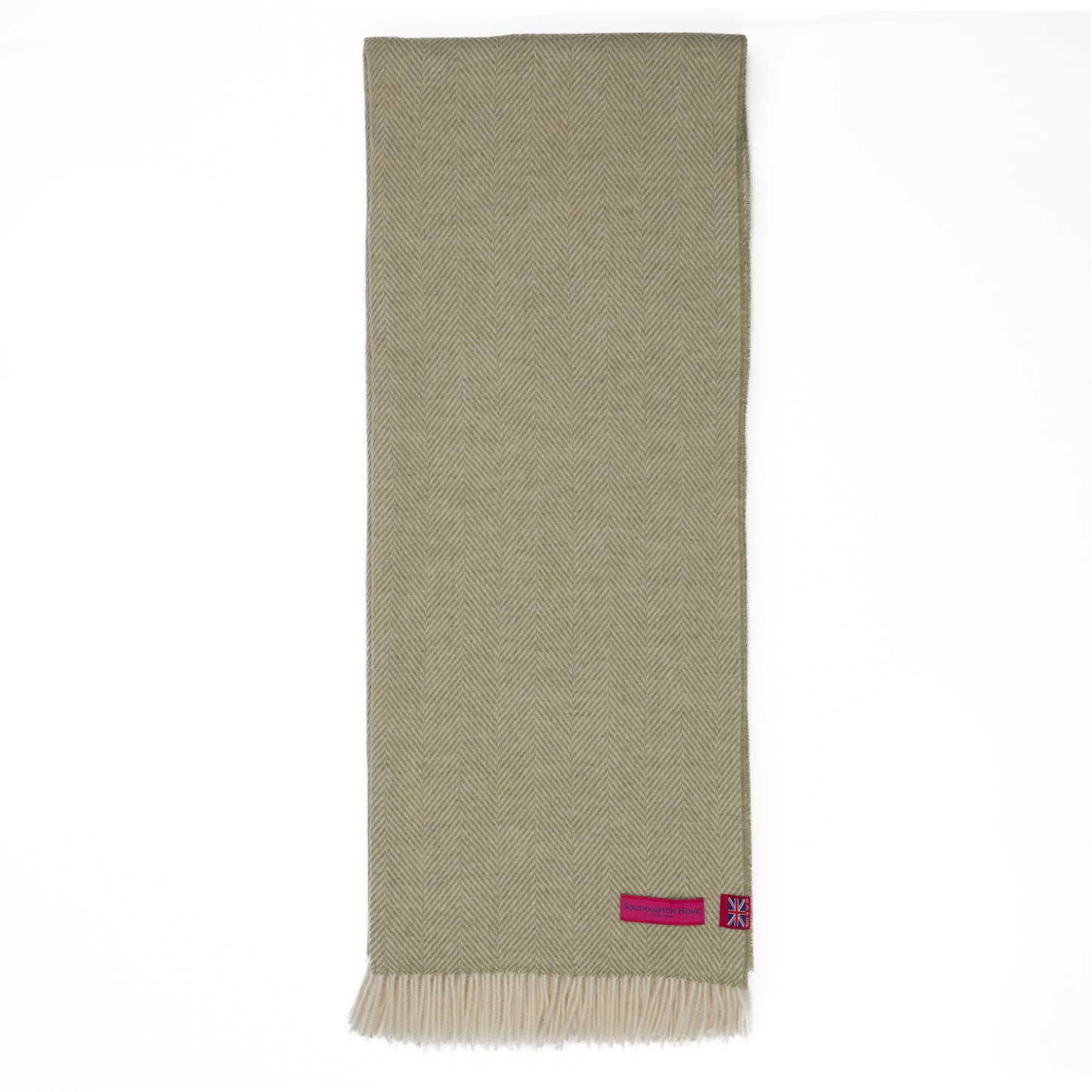 Southampton Home Merino Wool Herringbone Throw (Celery)-Throws and Blankets-[bar code]-Prince of Scots