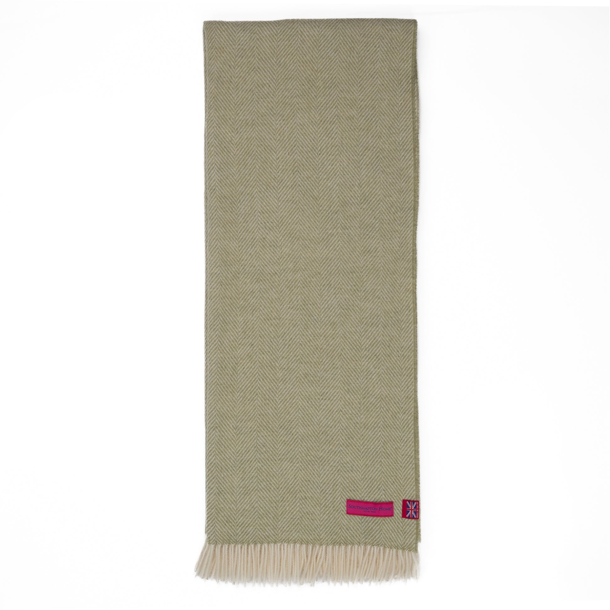 Southampton Home Merino Wool Herringbone Throw (Celery)-Throws and Blankets-[bar code]-Prince of Scots