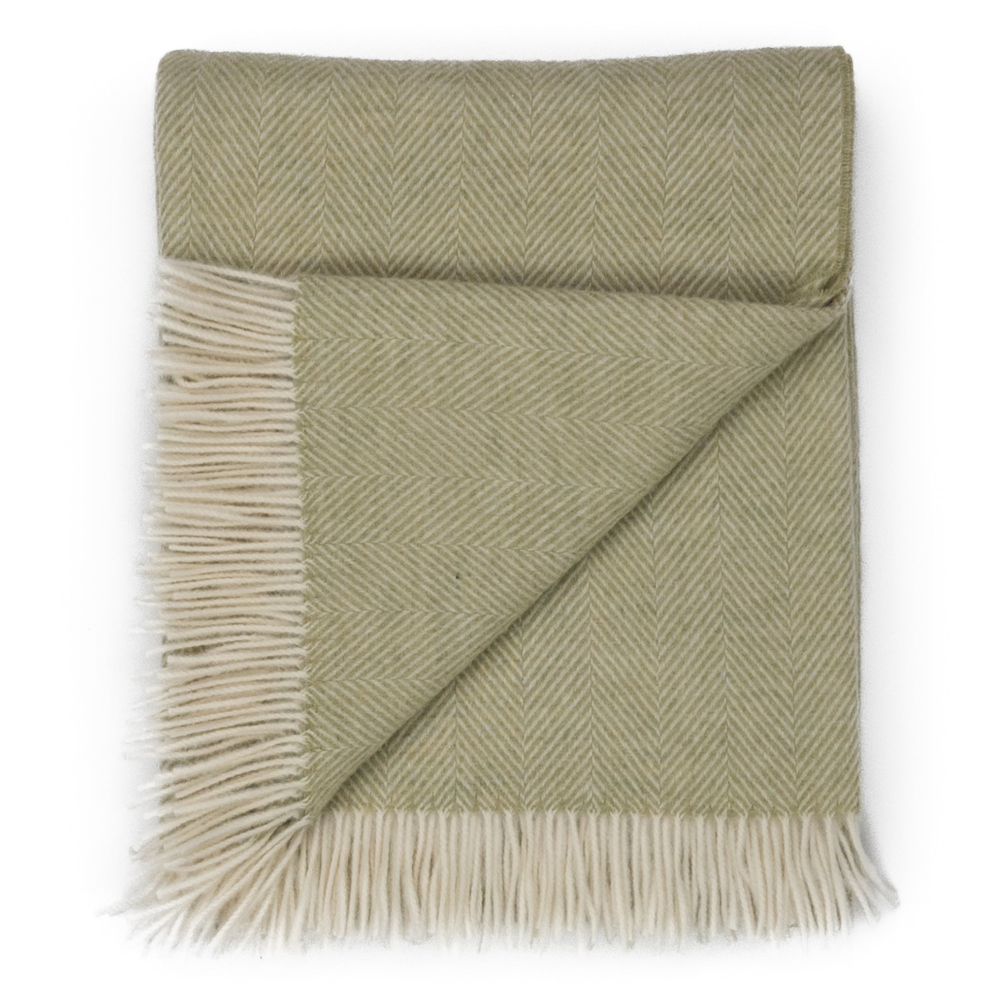 Southampton Home Merino Wool Herringbone Throw (Celery)-Throws and Blankets-[bar code]-Prince of Scots
