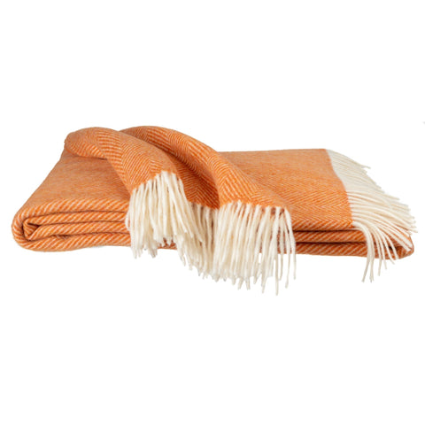 Southampton Home Merino Wool Herringbone Throw (Heirloom Tomato)-Throws and Blankets-Q029004-Prince of Scots