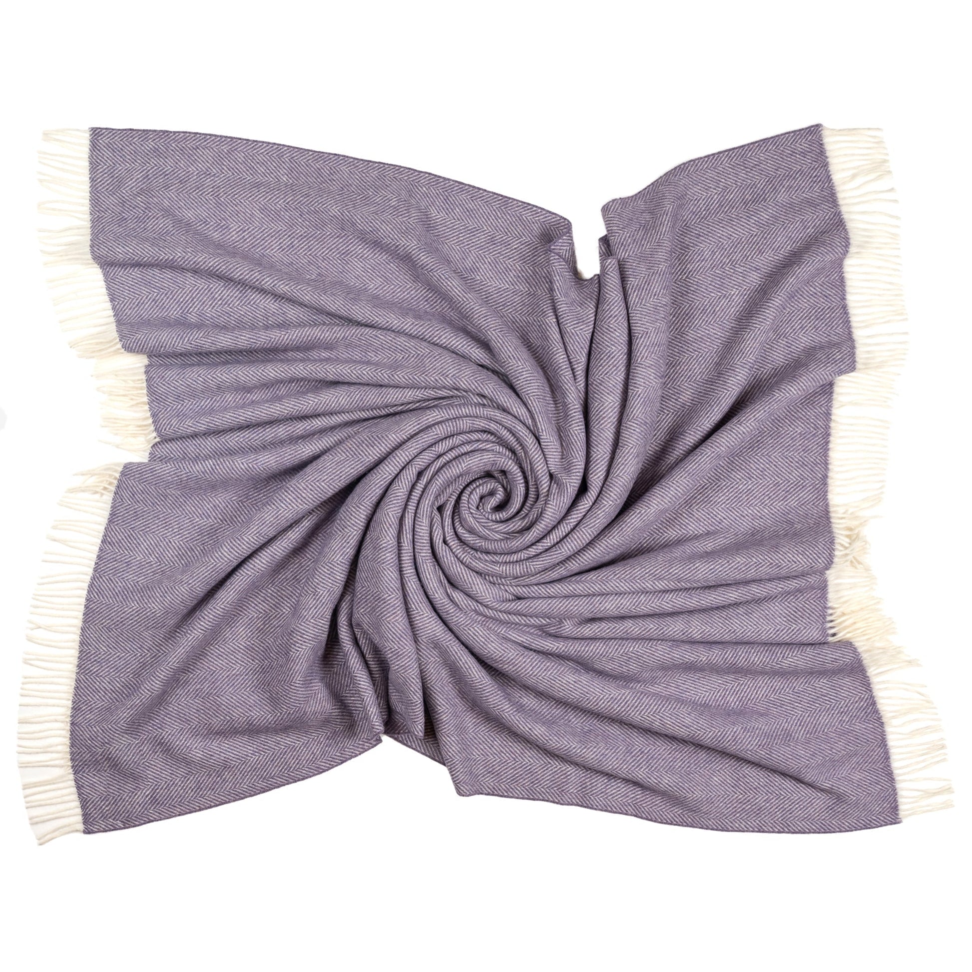 Southampton Home Merino Wool Herringbone Throw (Lavender)-Throws and Blankets-Q0290011-Prince of Scots