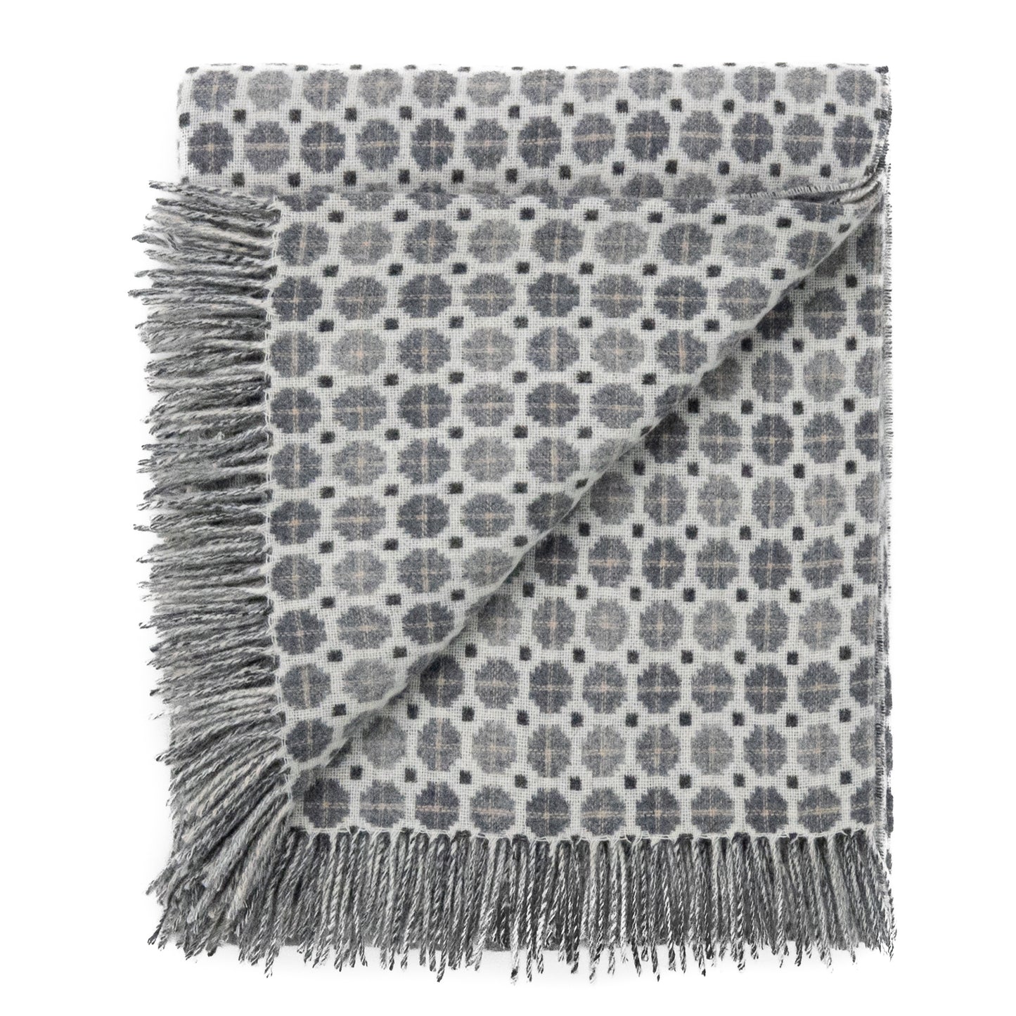 Southampton Home Merino Wool Medallion (Grey)-Throws and Blankets-[bar code]-Prince of Scots