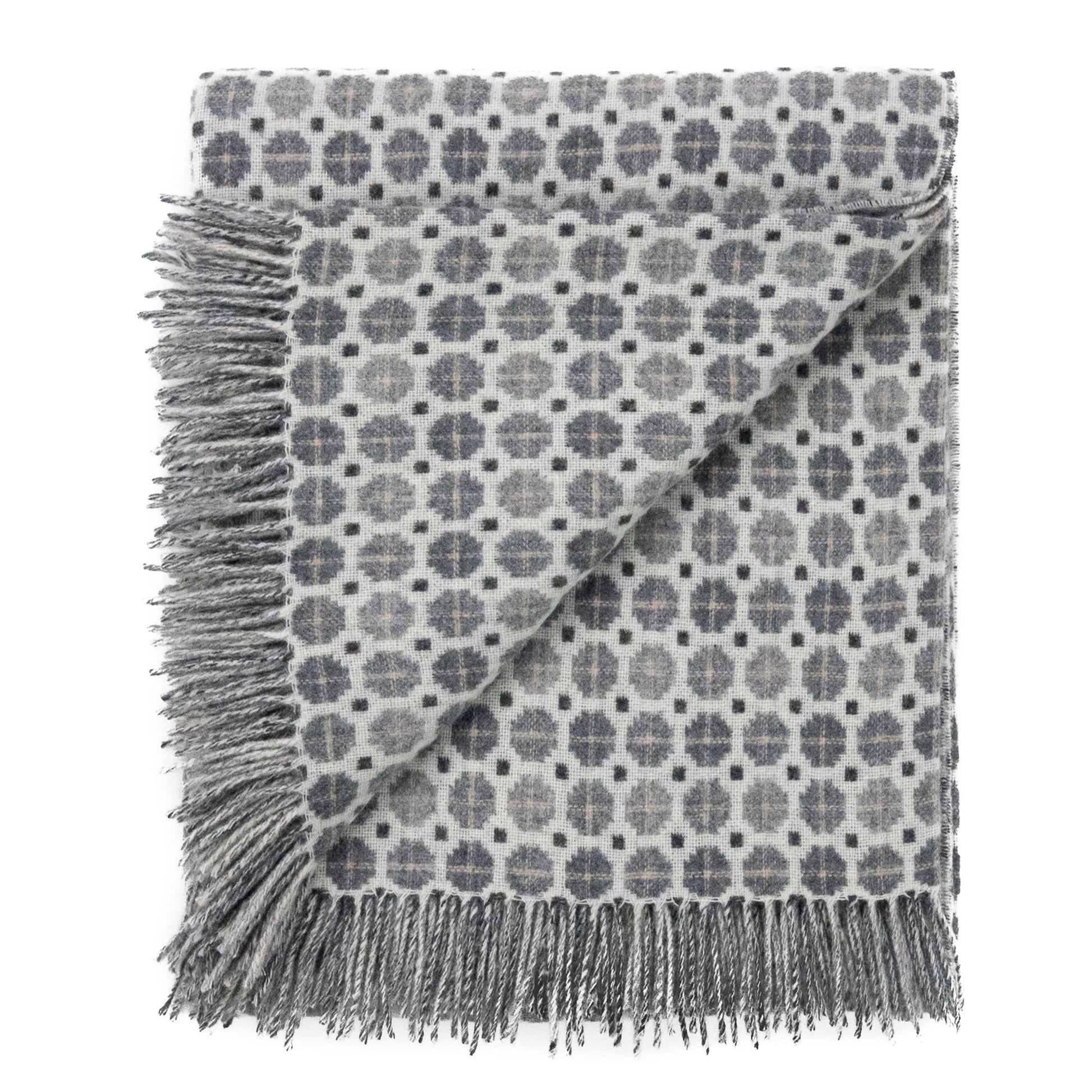 Southampton Home Merino Wool Medallion (Grey)-Throws and Blankets-[bar code]-Prince of Scots
