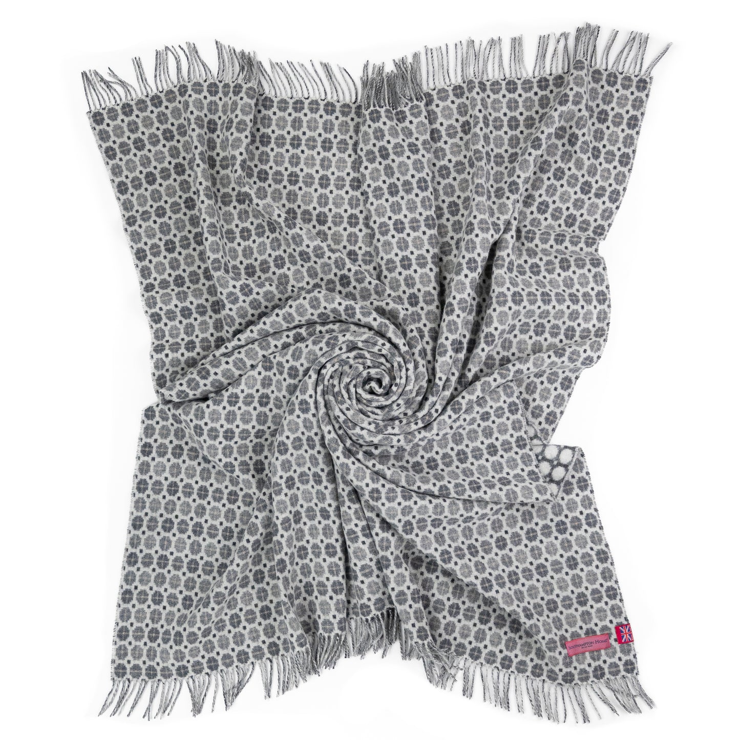 Southampton Home Merino Wool Medallion (Grey)-Throws and Blankets-[bar code]-Prince of Scots