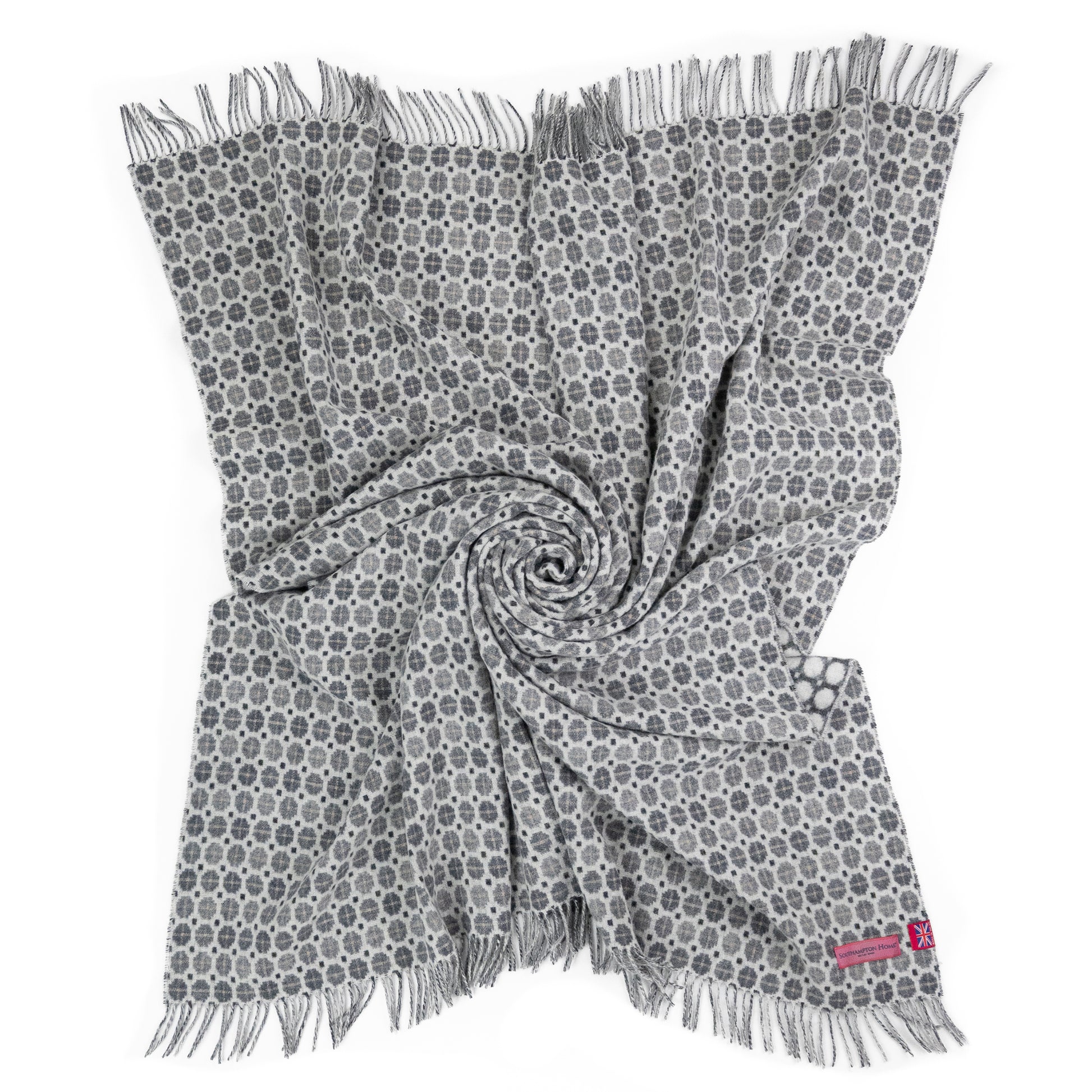 Southampton Home Merino Wool Medallion (Grey)-Throws and Blankets-[bar code]-Prince of Scots
