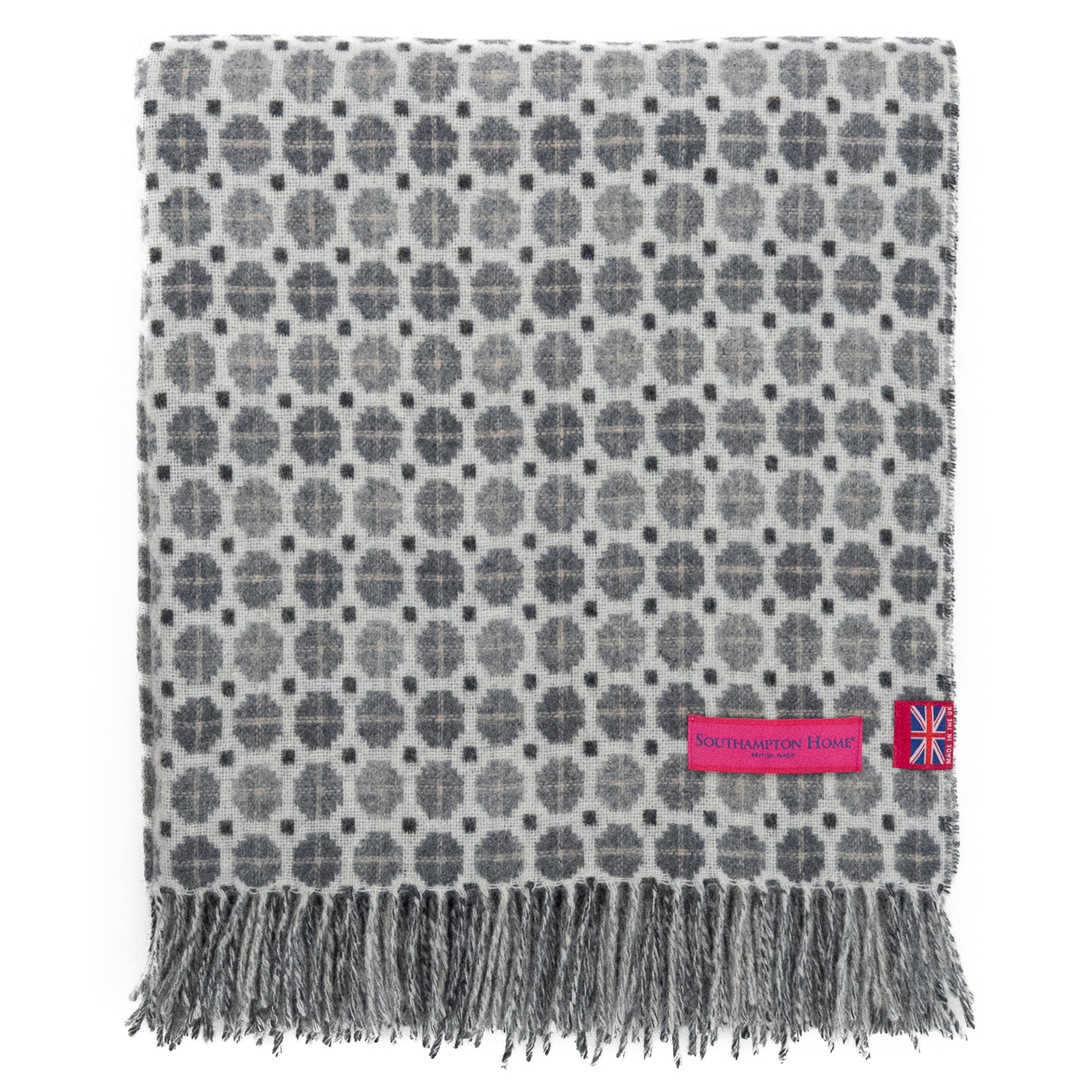 Southampton Home Merino Wool Medallion (Grey)-Throws and Blankets-[bar code]-Prince of Scots