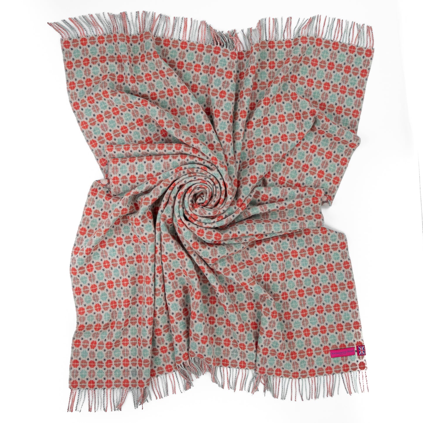 Southampton Home Merino Wool Medallion (Melon)-Throws and Blankets-[bar code]-Prince of Scots