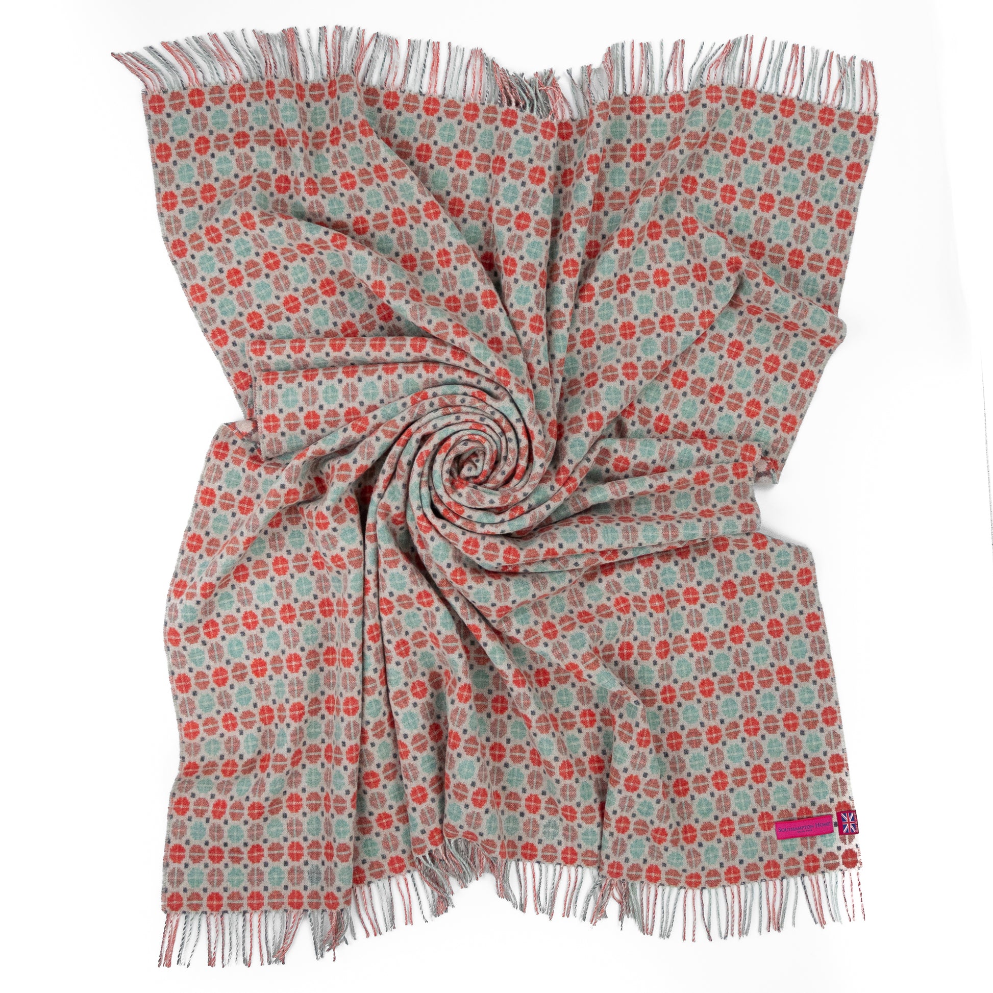 Southampton Home Merino Wool Medallion (Melon)-Throws and Blankets-[bar code]-Prince of Scots