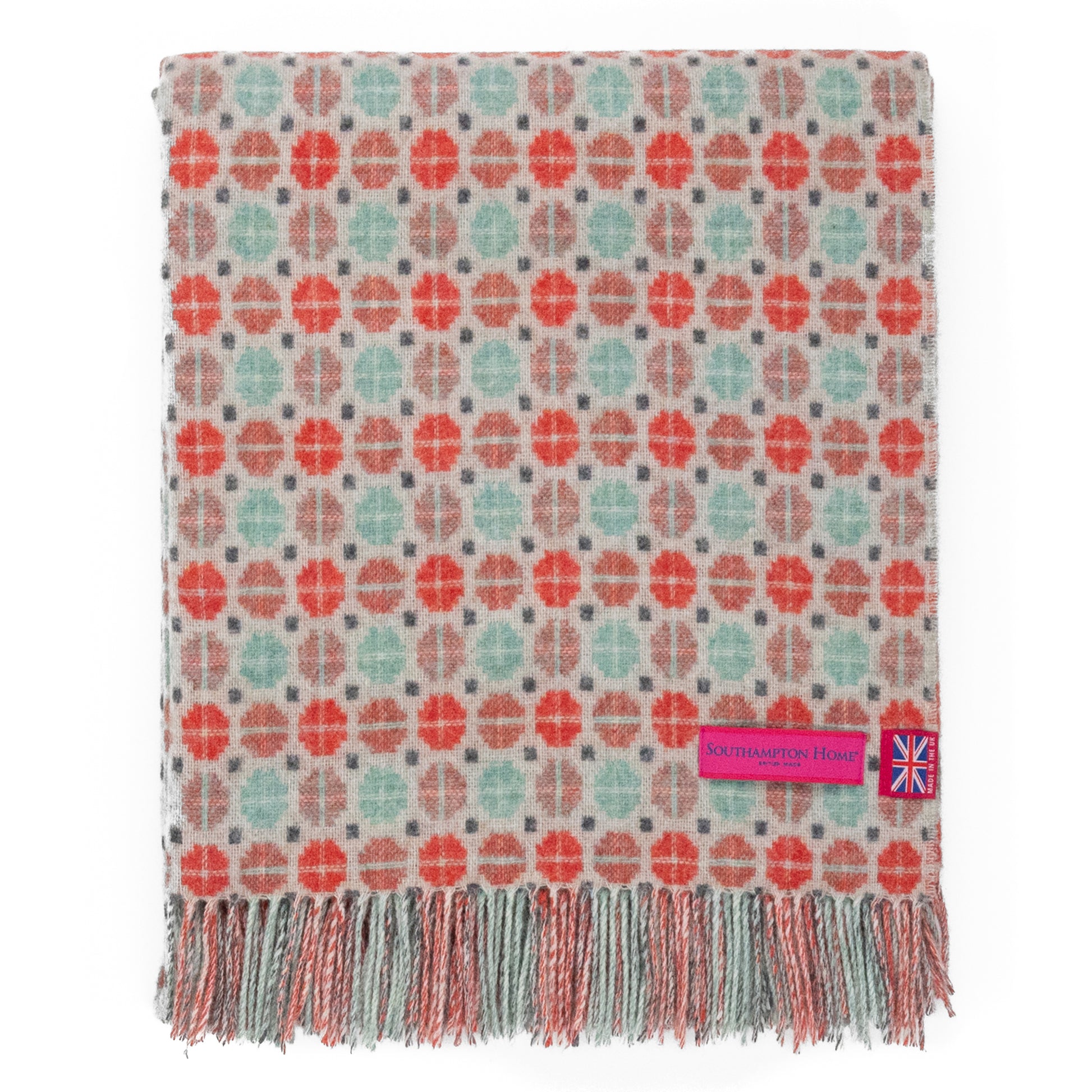 Southampton Home Merino Wool Medallion (Melon)-Throws and Blankets-[bar code]-Prince of Scots