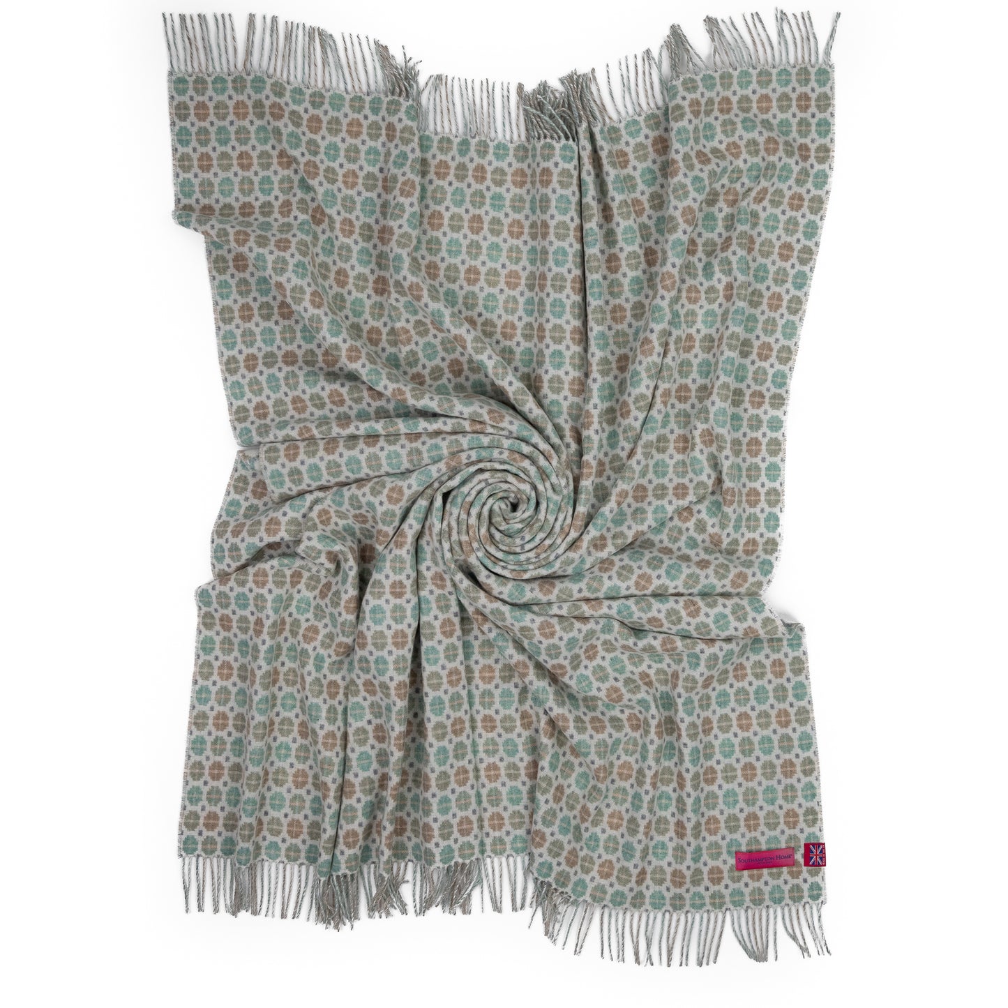 Southampton Home Merino Wool Medallion (Mint)-Throws and Blankets-[bar code]-Prince of Scots