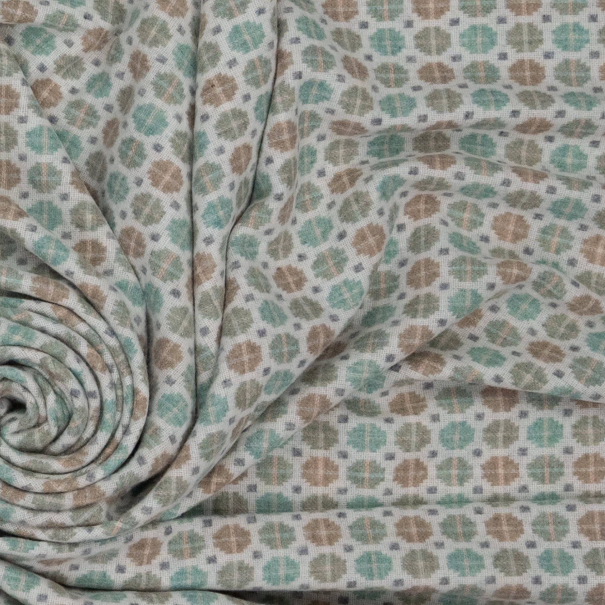 Southampton Home Merino Wool Medallion (Mint)-Throws and Blankets-[bar code]-Prince of Scots
