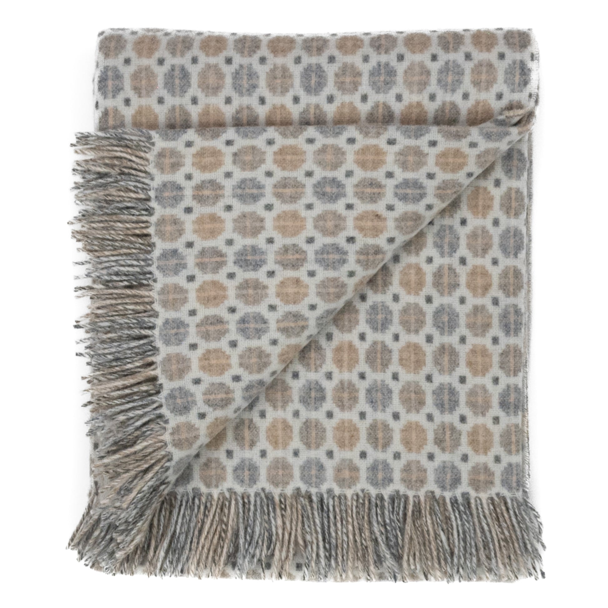 Southampton Home Merino Wool Medallion (Natural)-Throws and Blankets-[bar code]-Prince of Scots
