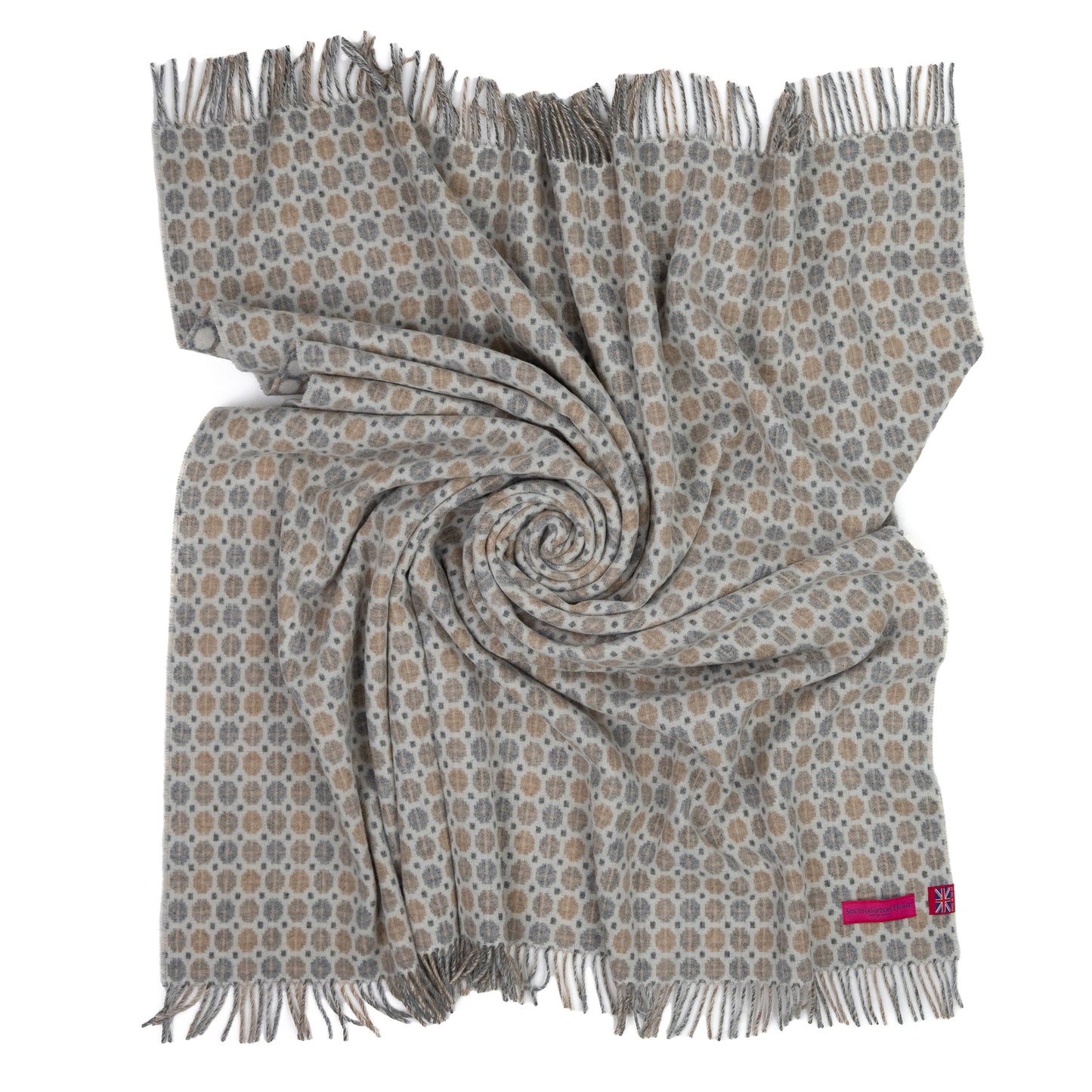 Southampton Home Merino Wool Medallion (Natural)-Throws and Blankets-[bar code]-Prince of Scots