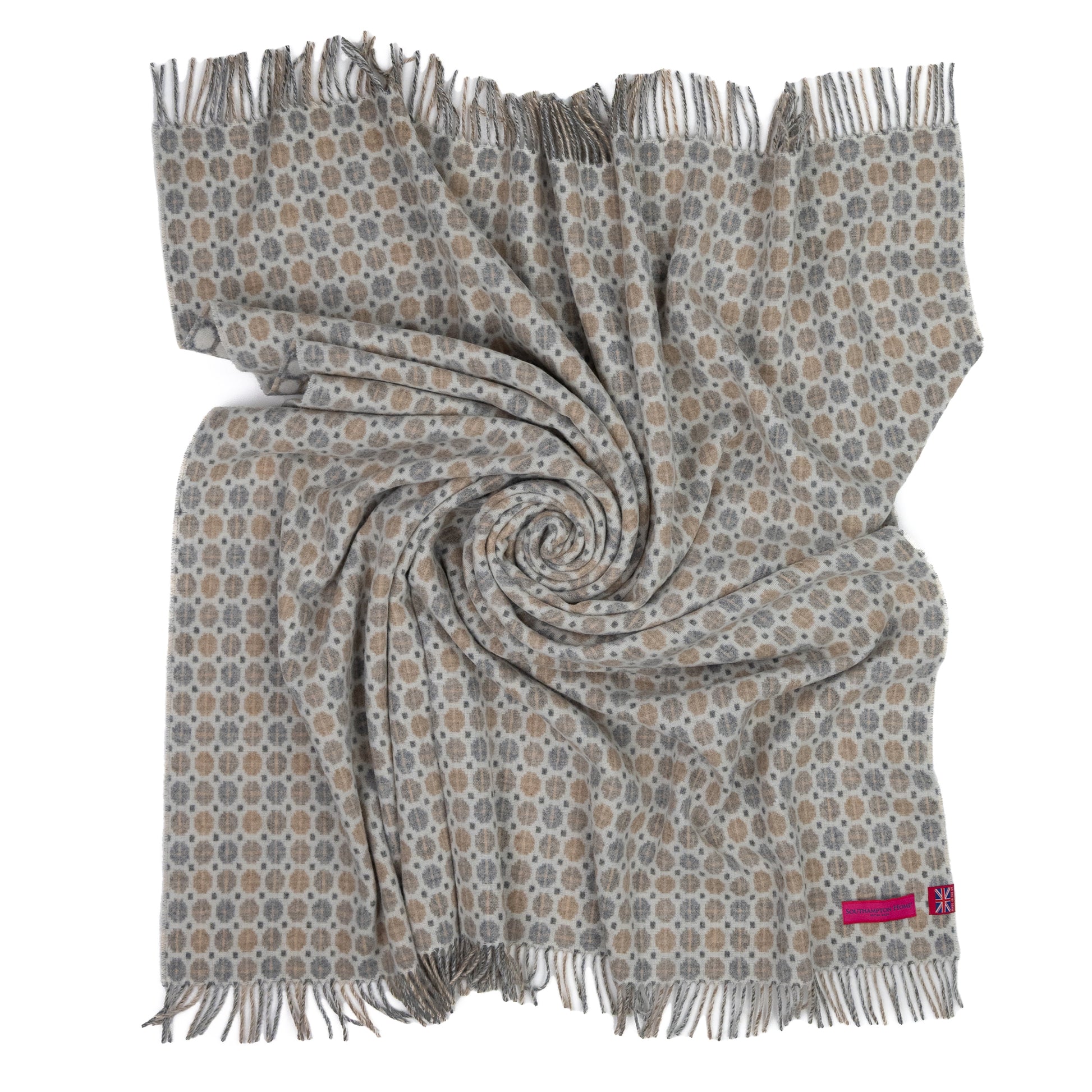 Southampton Home Merino Wool Medallion (Natural)-Throws and Blankets-[bar code]-Prince of Scots