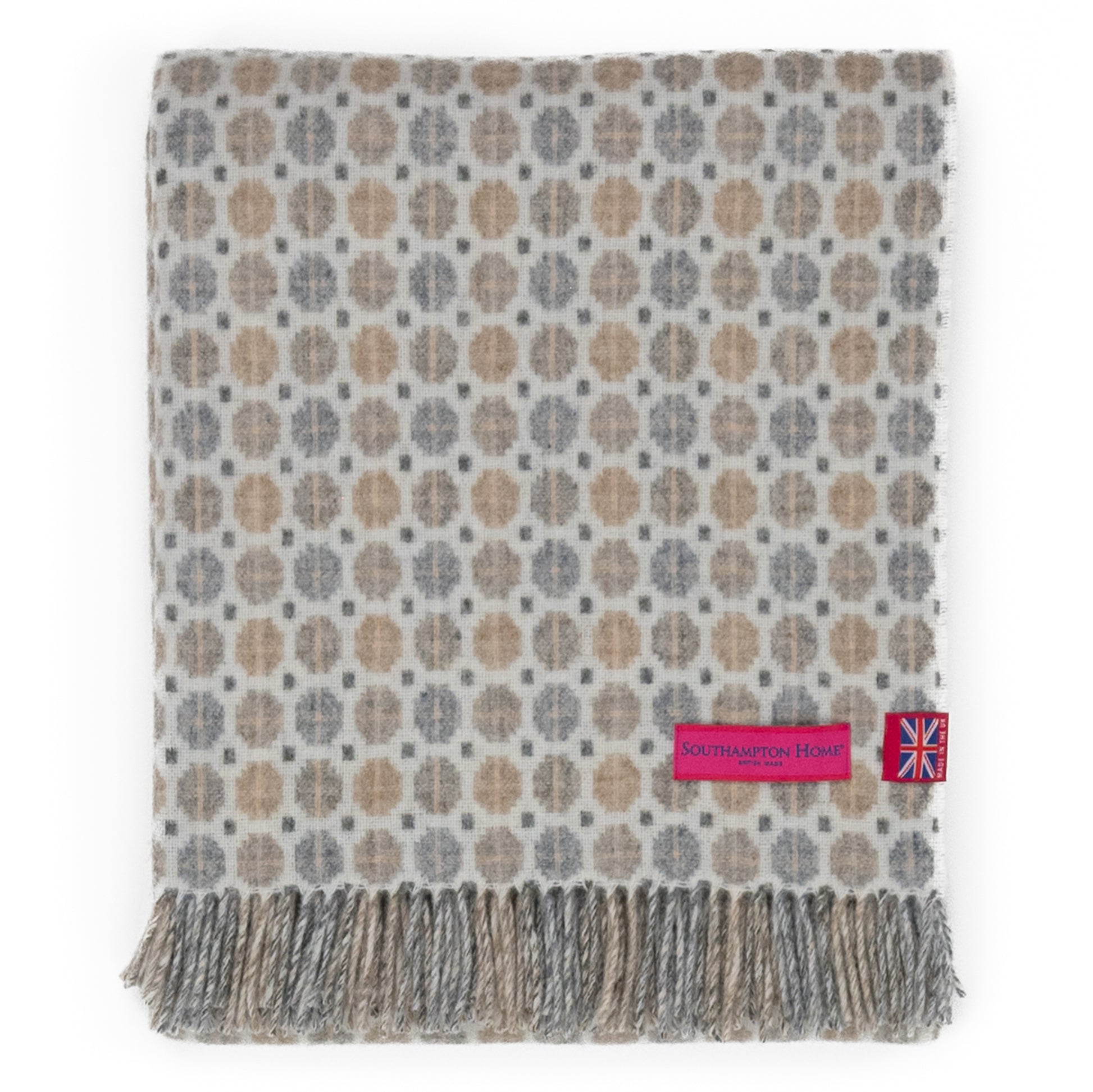Southampton Home Merino Wool Medallion (Natural)-Throws and Blankets-[bar code]-Prince of Scots