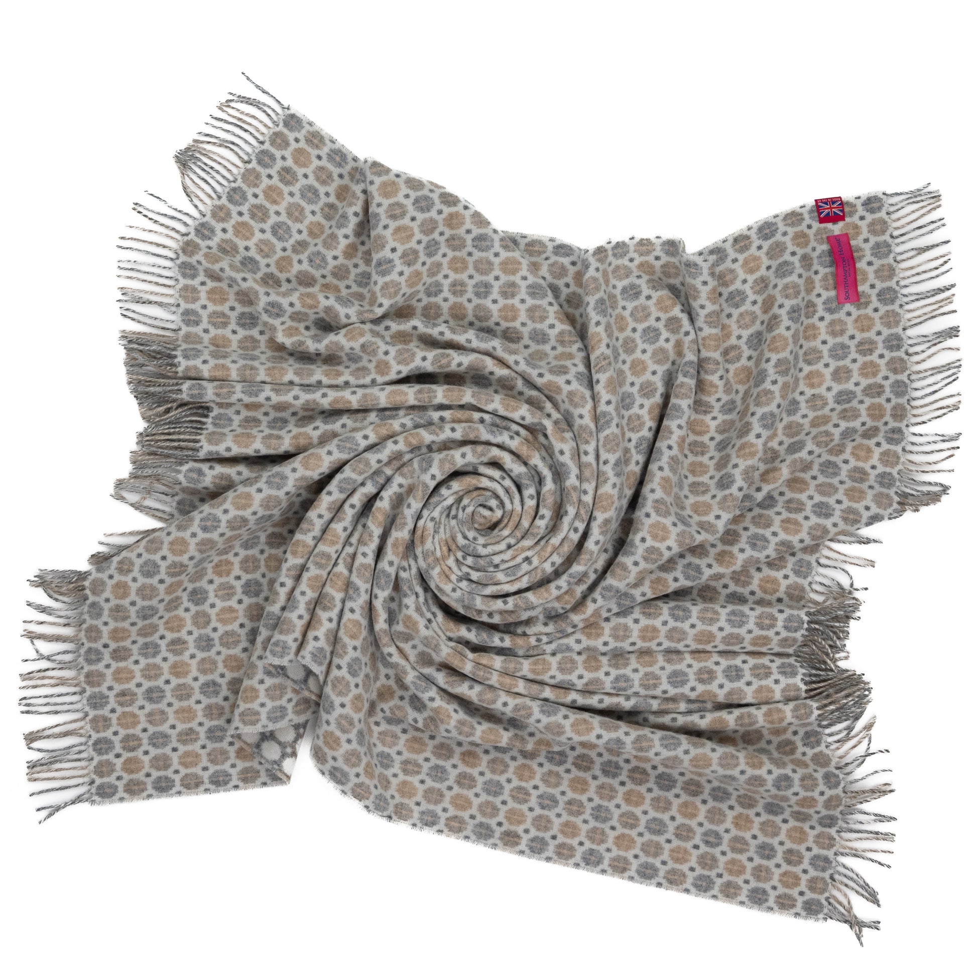Southampton Home Merino Wool Medallion (Natural)-Throws and Blankets-[bar code]-Prince of Scots