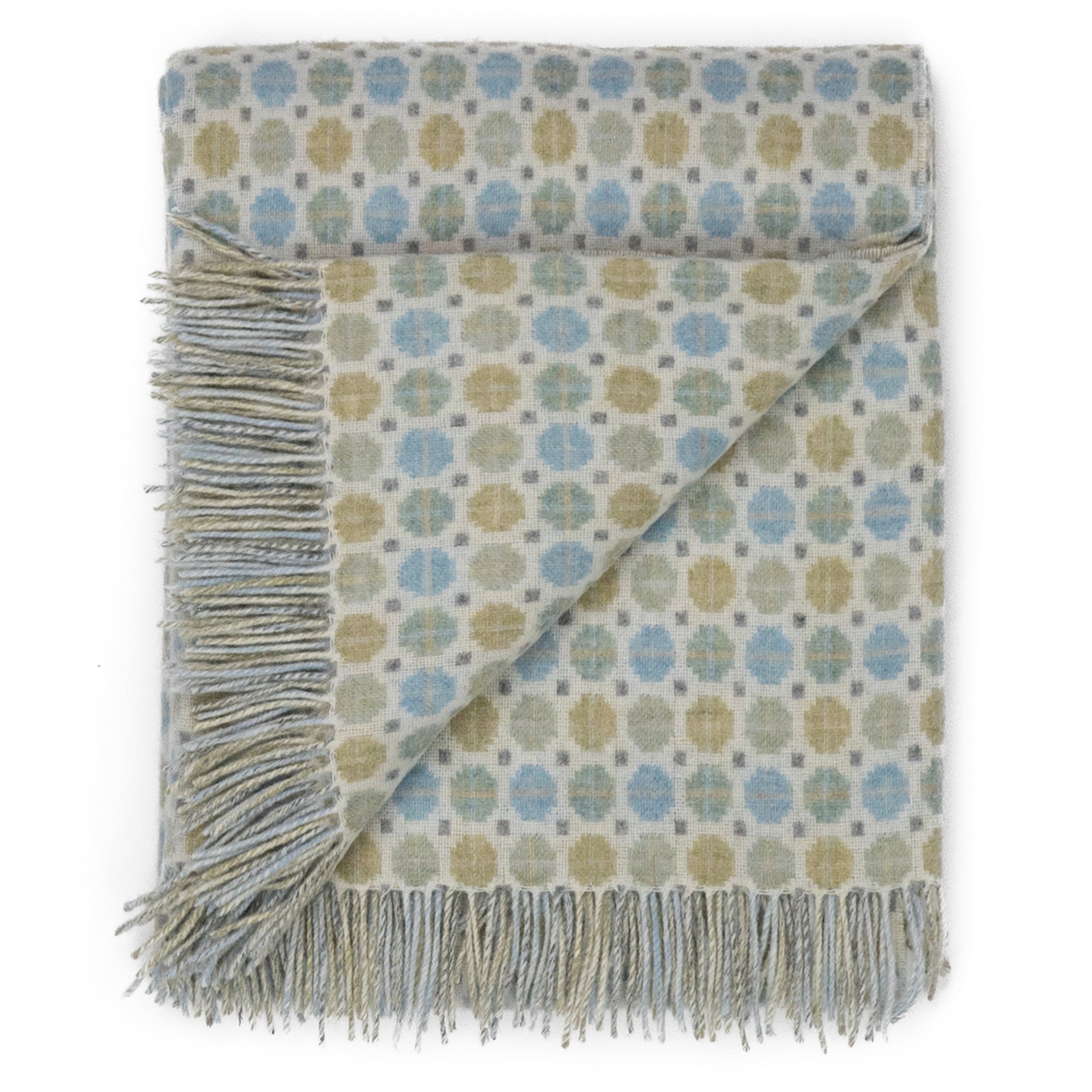 Southampton Home Merino Wool Medallion (Sky)-Throws and Blankets-[bar code]-Prince of Scots