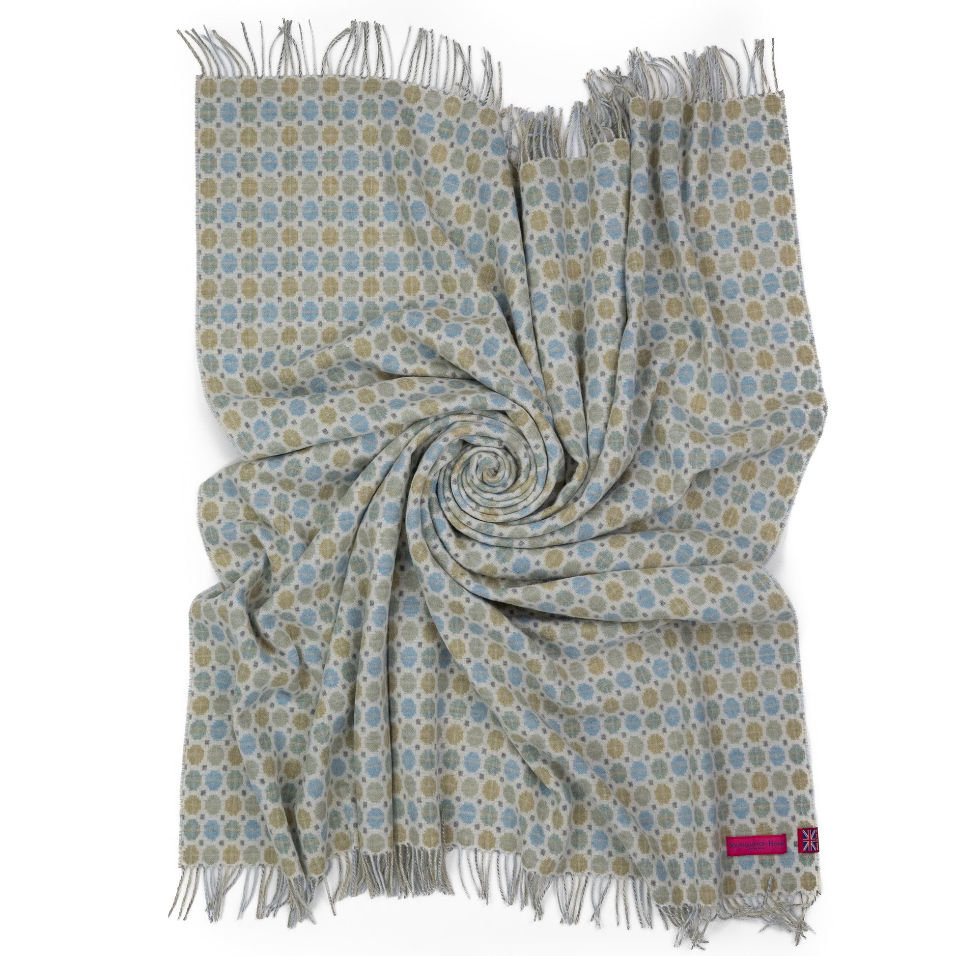 Southampton Home Merino Wool Medallion (Sky)-Throws and Blankets-[bar code]-Prince of Scots