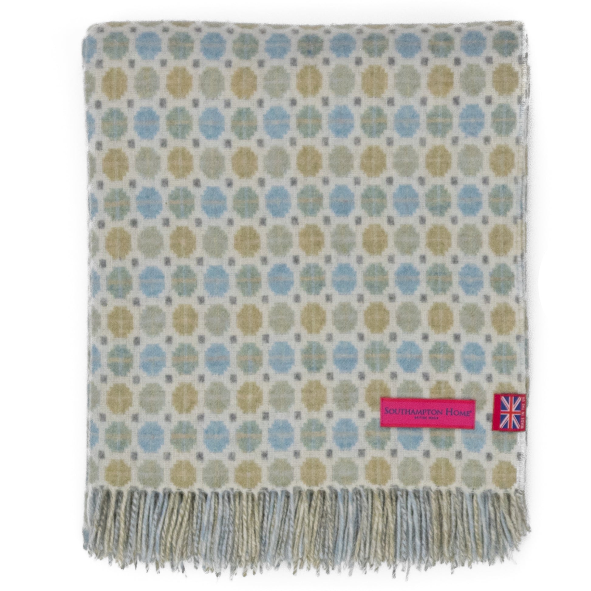 Southampton Home Merino Wool Medallion (Sky)-Throws and Blankets-[bar code]-Prince of Scots