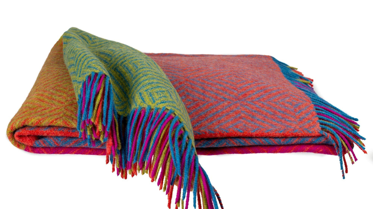 Southampton Home Merino Wool Geometric Block Throw (Brilliant)-Throws and Blankets-810032753092-BrilliantBlock-Prince of Scots