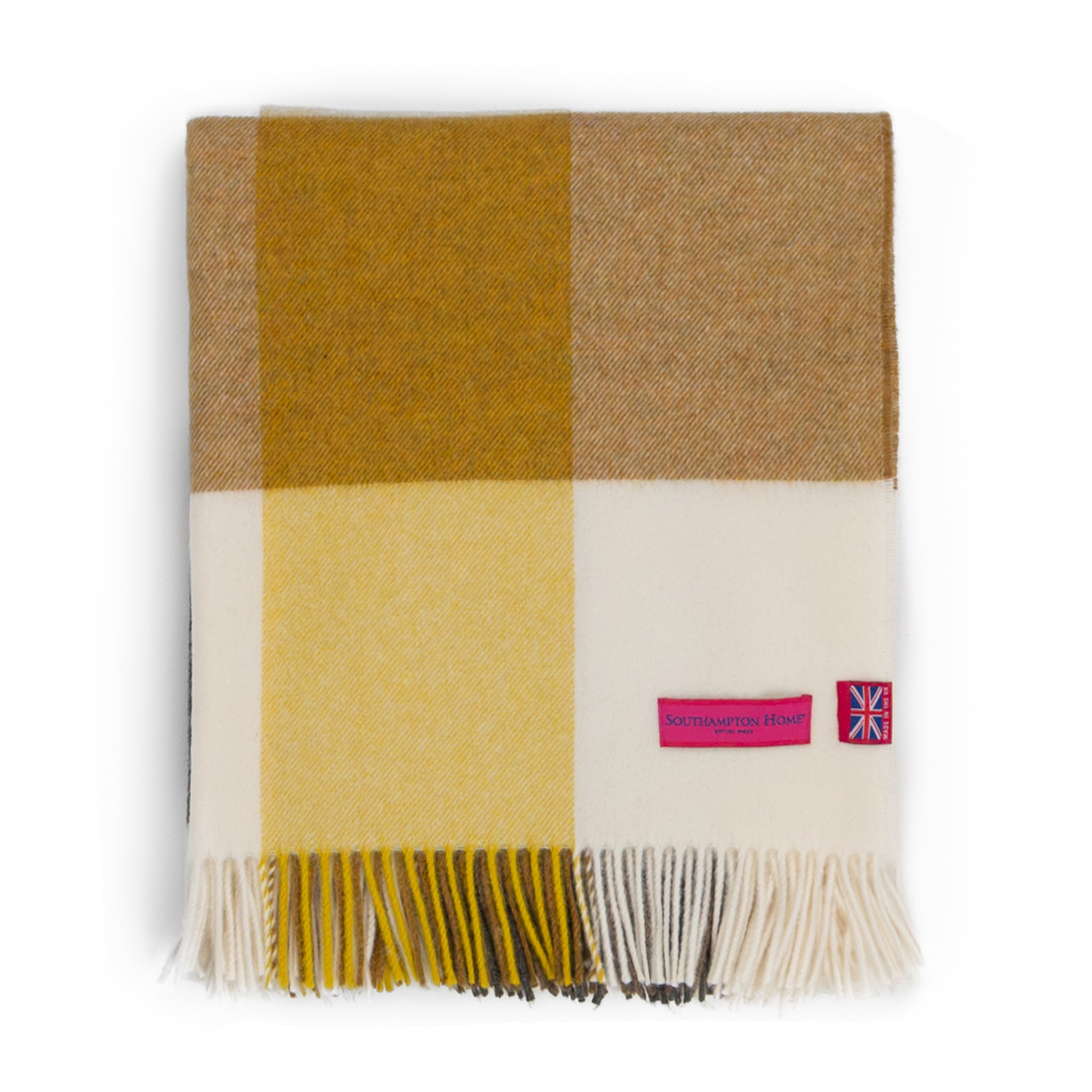 Southampton Home Merino Wool Block (Gold)-Throws and Blankets-[bar code]-Prince of Scots