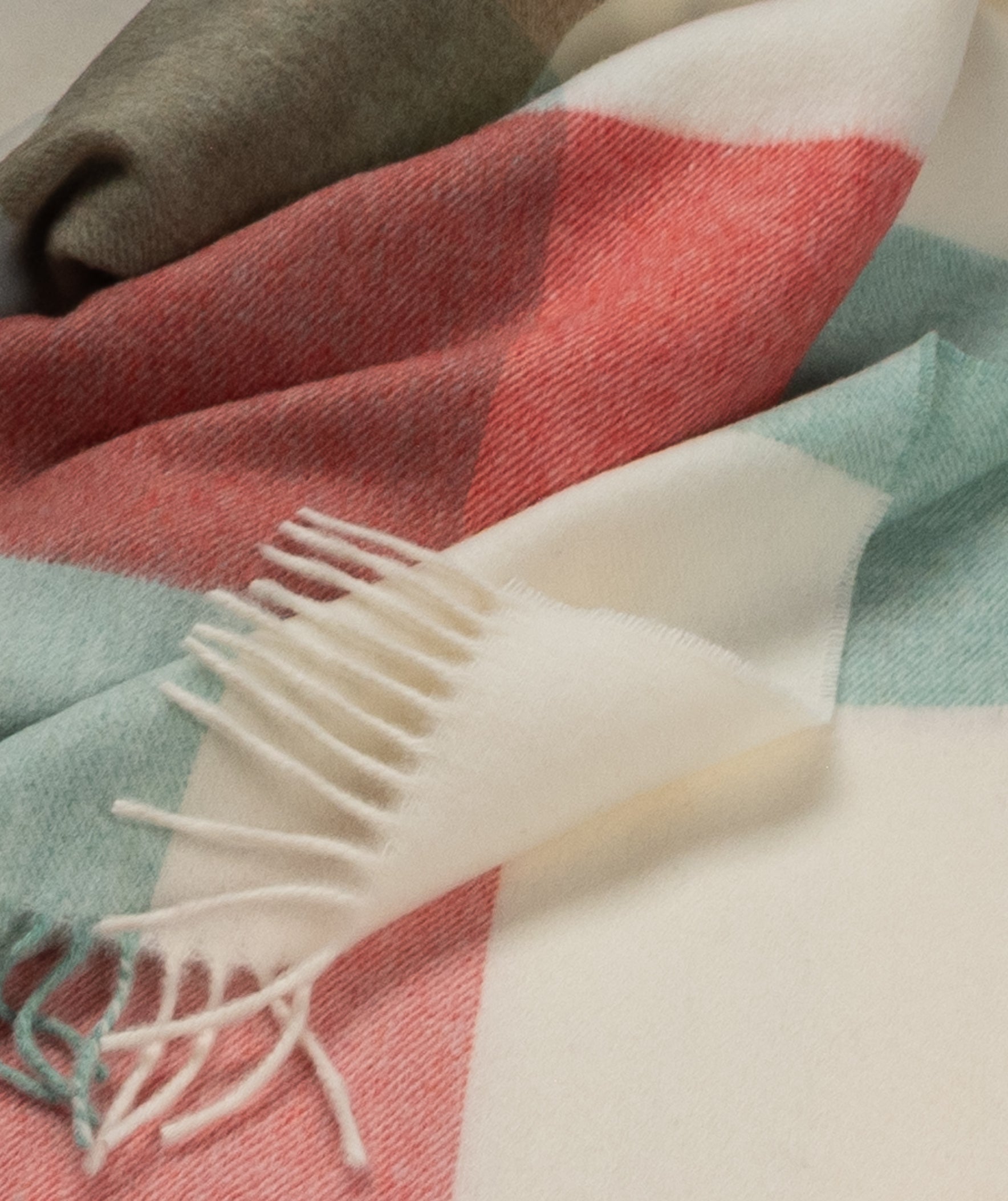 Southampton Home Merino Wool Throw – Block Melon | UK Made-Throws and Blankets-[bar code]-Prince of Scots