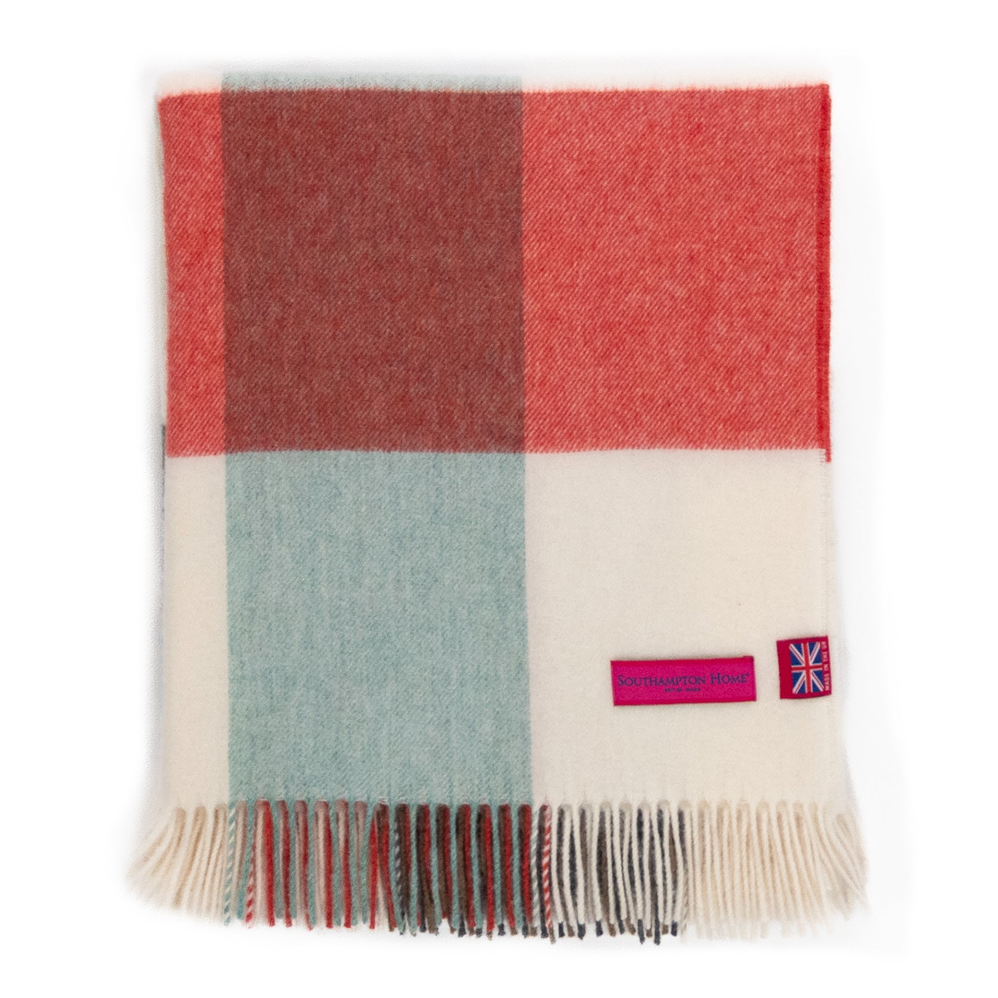 Southampton Home Merino Wool Block (Melon)-Throws and Blankets-[bar code]-Prince of Scots