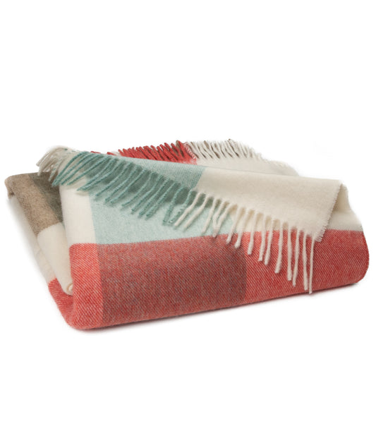 Southampton Home Merino Wool Throw – Block Melon | UK Made-Throws and Blankets-[bar code]-Prince of Scots