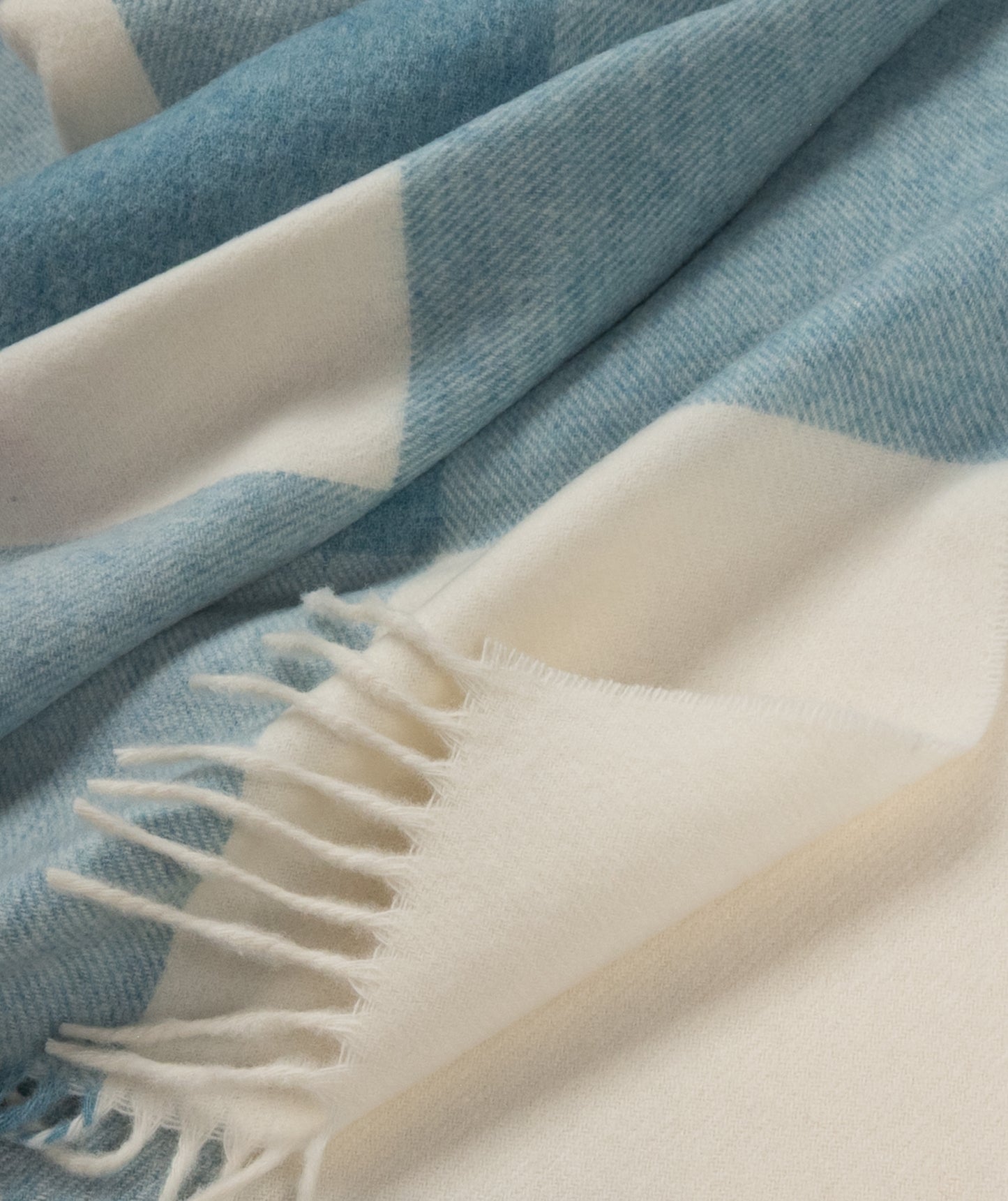 Southampton Home Merino Wool Throw – Block Sky | UK Made-Throws and Blankets-[bar code]-Prince of Scots