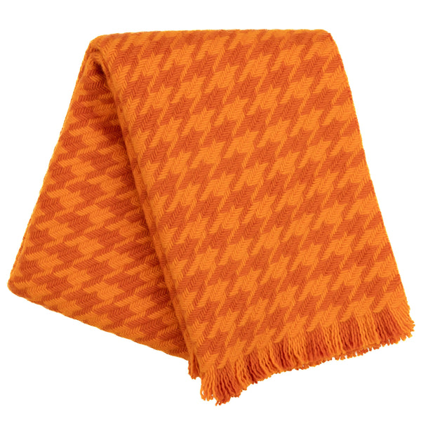 Southampton Home Naturally Weighted Houndstooth Throw ~ Orange ~-Blankets-[bar code]-OrangeHoundstooth-Prince of Scots