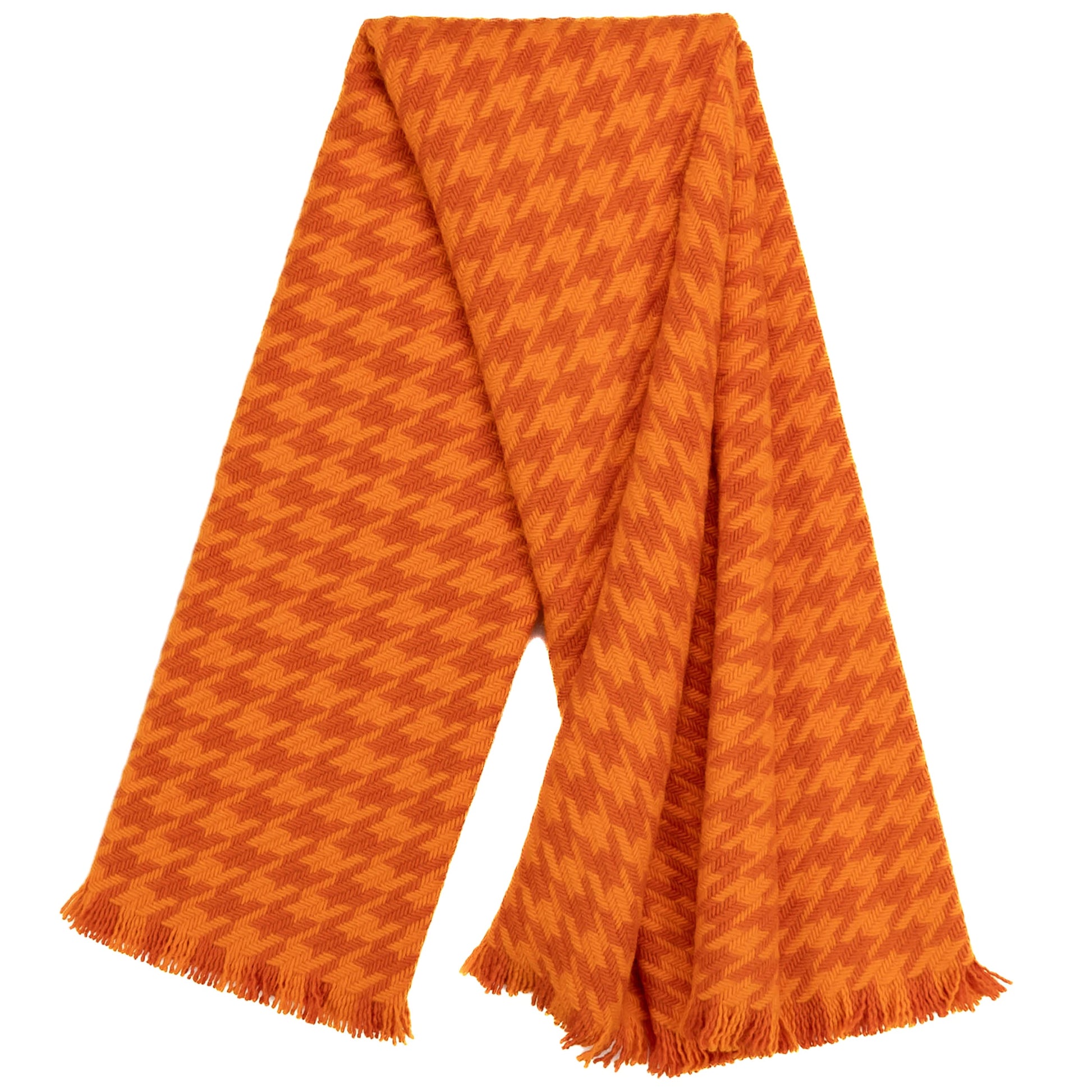 Southampton Home Naturally Weighted Houndstooth Throw ~ Orange ~-Blankets-[bar code]-OrangeHoundstooth-Prince of Scots