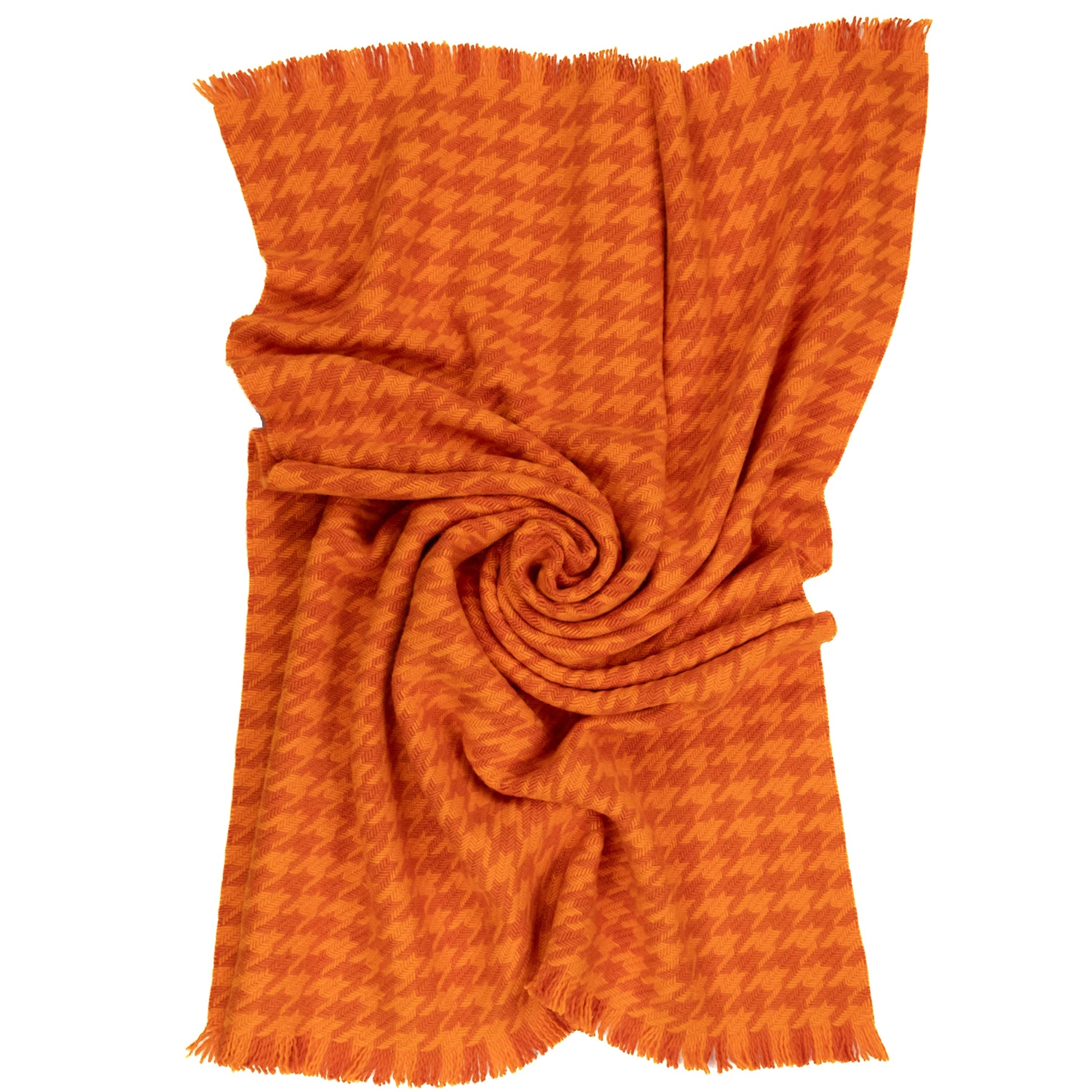 Southampton Home Naturally Weighted Houndstooth Throw ~ Orange ~-Blankets-[bar code]-OrangeHoundstooth-Prince of Scots