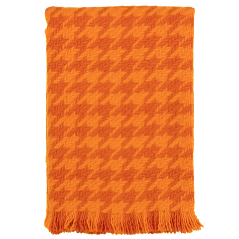 Southampton Home Naturally Weighted Houndstooth Throw ~ Orange ~-Blankets-[bar code]-OrangeHoundstooth-Prince of Scots