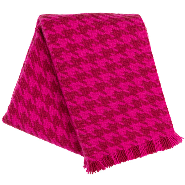 Southampton Home Naturally Weighted Houndstooth Throw ~Pink ~-Blankets-[bar code]-PinkHoundstooth-Prince of Scots