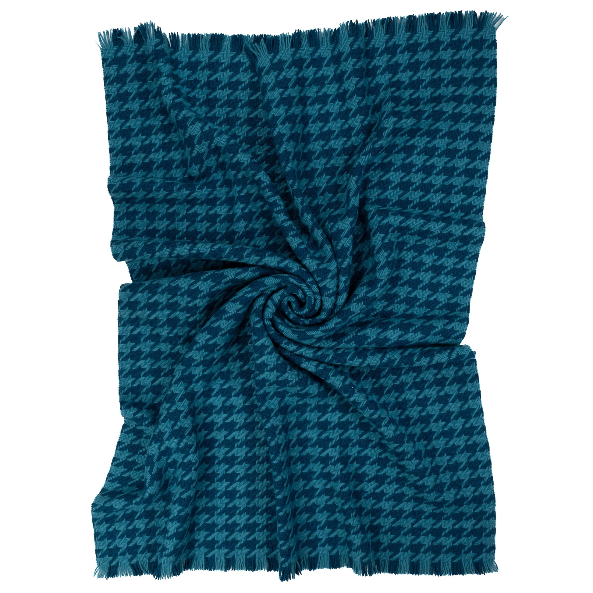 Southampton Home Naturally Weighted Houndstooth Throw ~ Teal ~-Blankets-[bar code]-TealHoundstooth-Prince of Scots