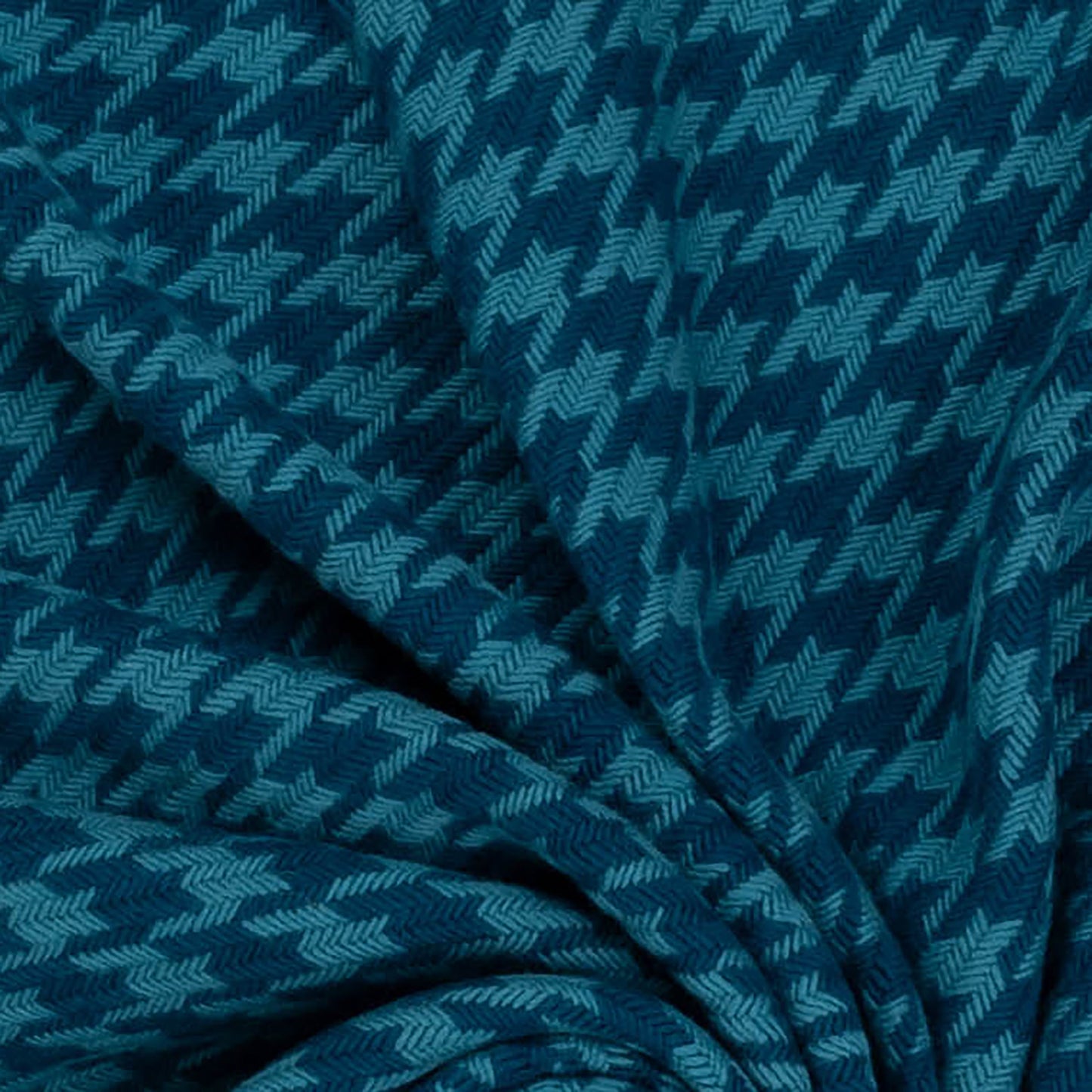 Southampton Home Naturally Weighted Houndstooth Throw ~ Teal ~-Blankets-[bar code]-TealHoundstooth-Prince of Scots