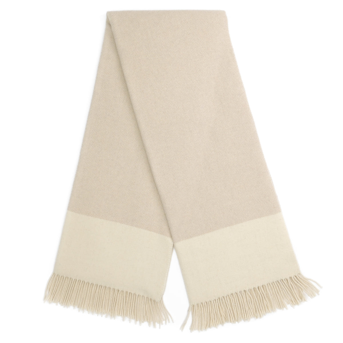Southampton Home Portofino Herringbone Fine Australian Wool Throw ~ Beige