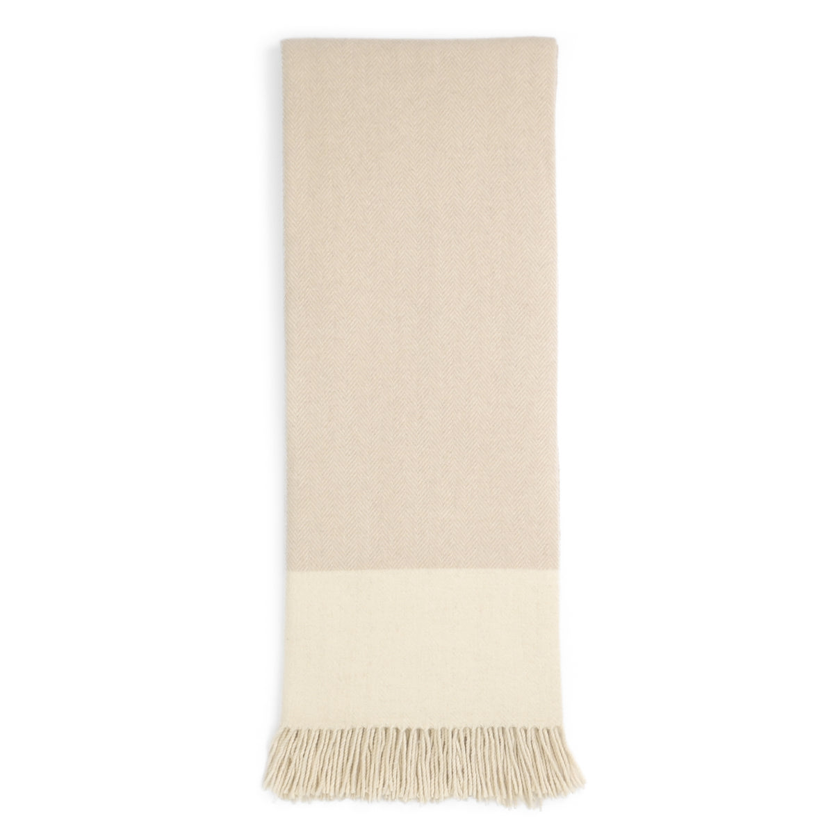 Southampton Home Portofino Herringbone Fine Australian Wool Throw ~ Beige