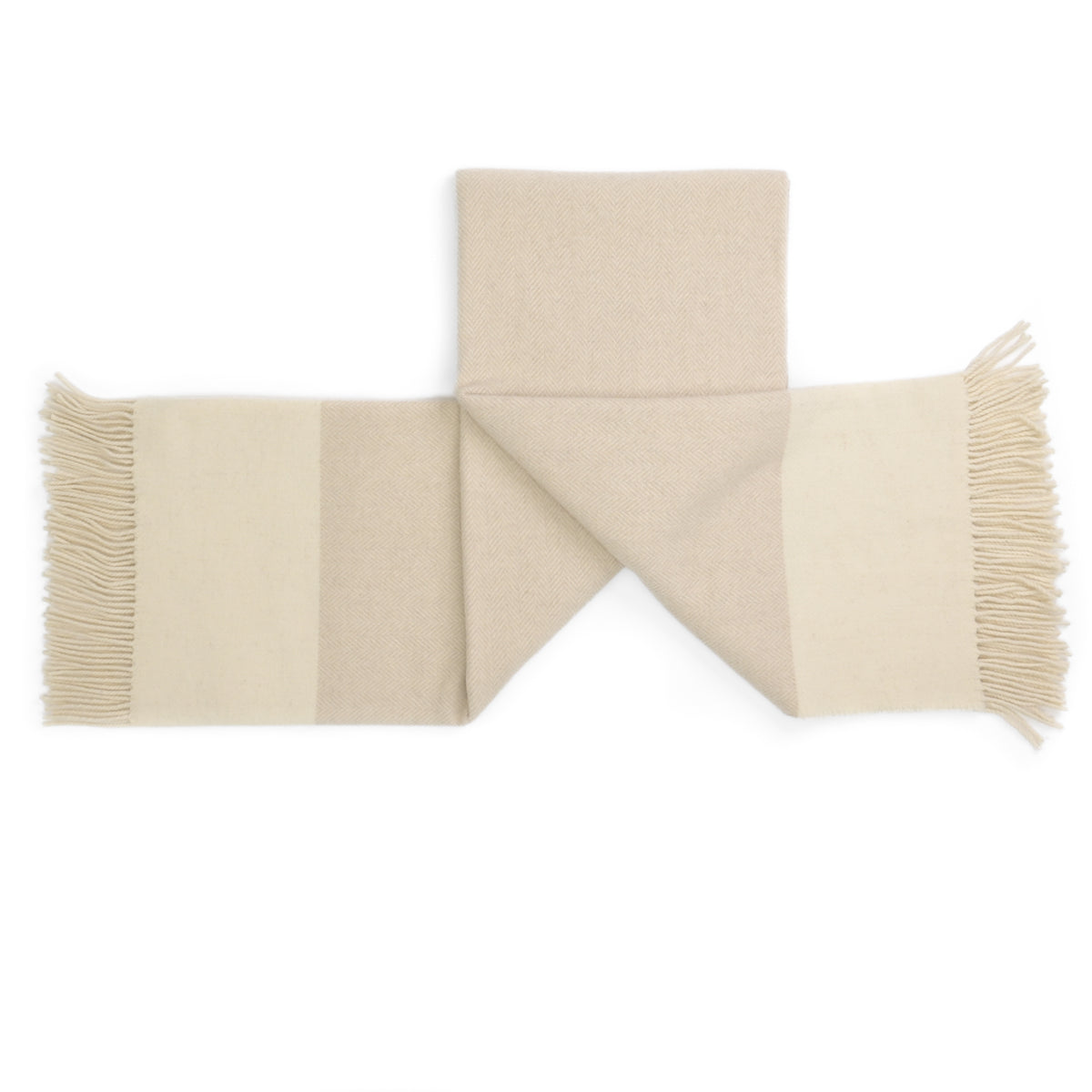 Southampton Home Portofino Herringbone Fine Australian Wool Throw ~ Beige