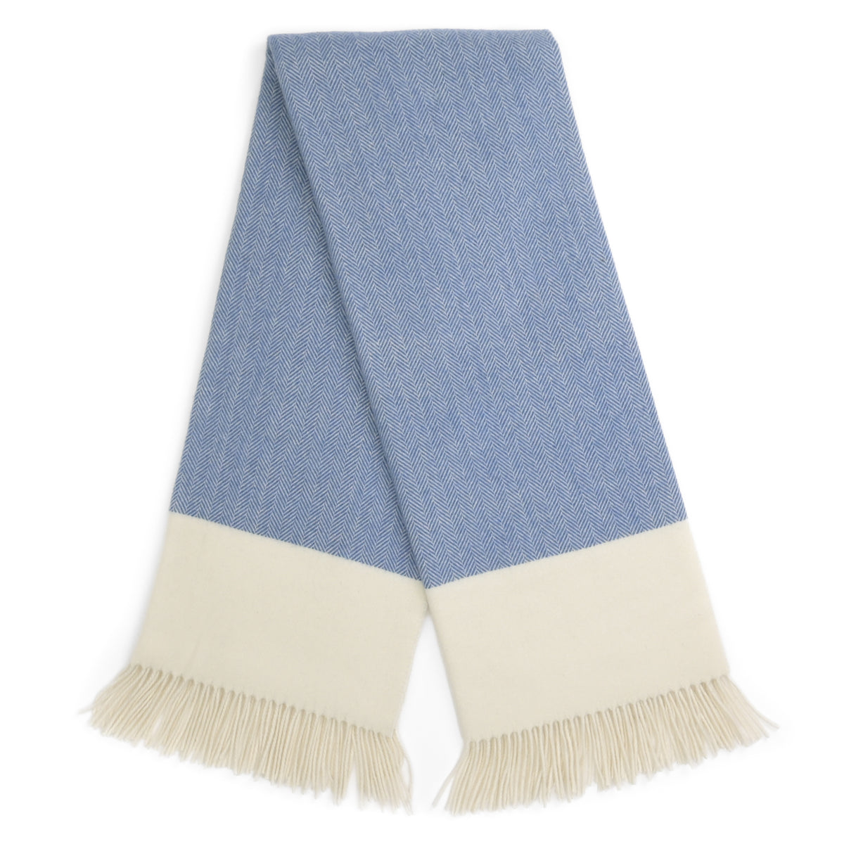 Southampton Home Portofino Herringbone Fine Australian Wool Throw ~ Riviera Blue