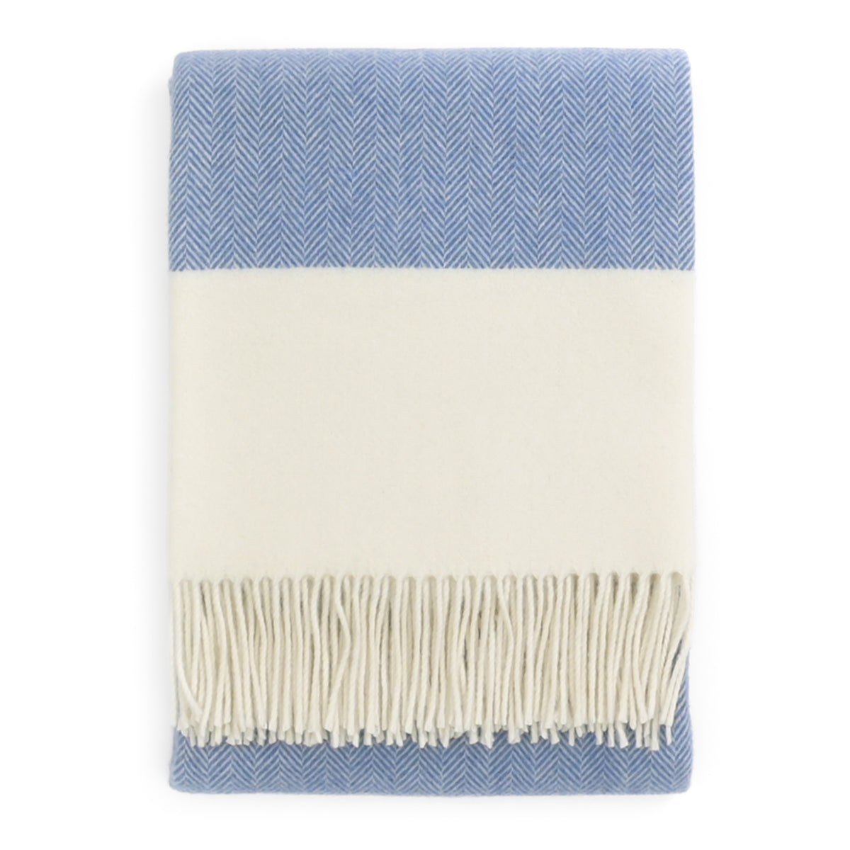 Southampton Home Portofino Herringbone Fine Australian Wool Throw ~ Riviera Blue