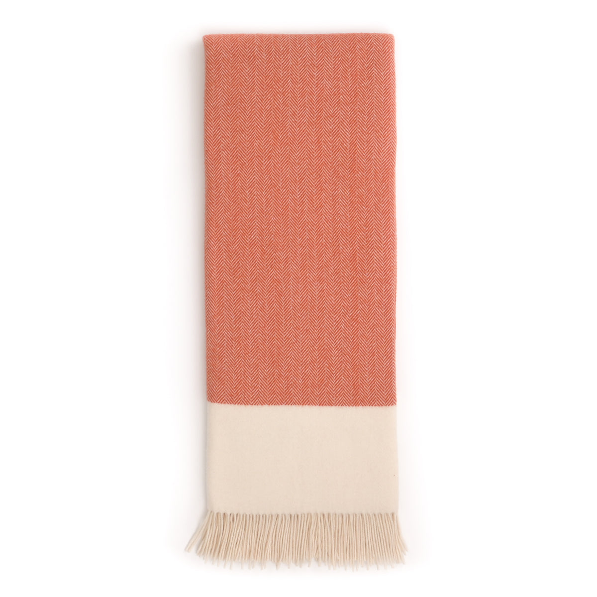 Southampton Home Portofino Herringbone Fine Australian Wool Throw ~ Terracotta